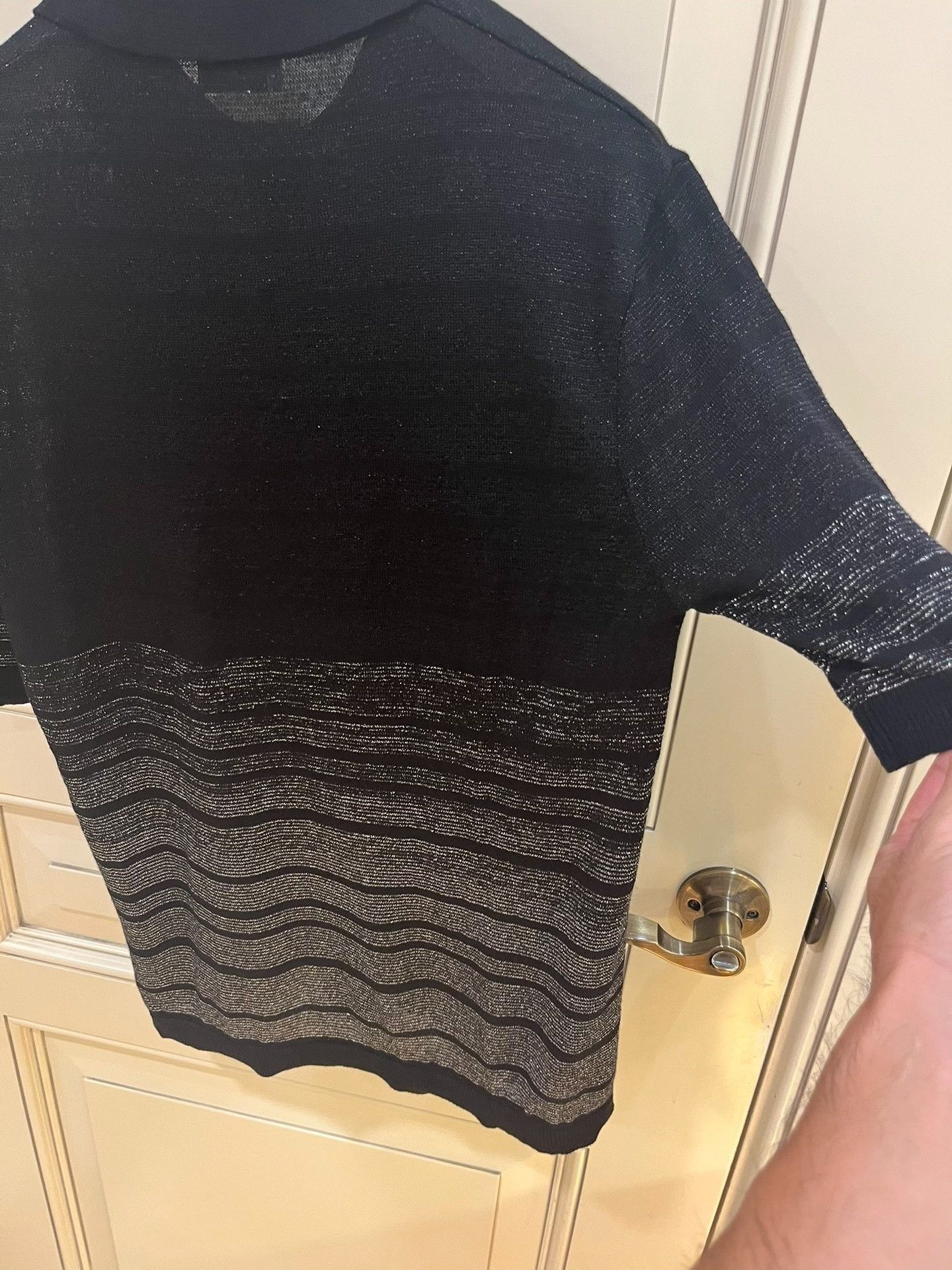 Saint Laurent Paris Saint Laurent SLP Silver Stripe Polo Size US M / EU 48-50 / 2 - 9 Thumbnail