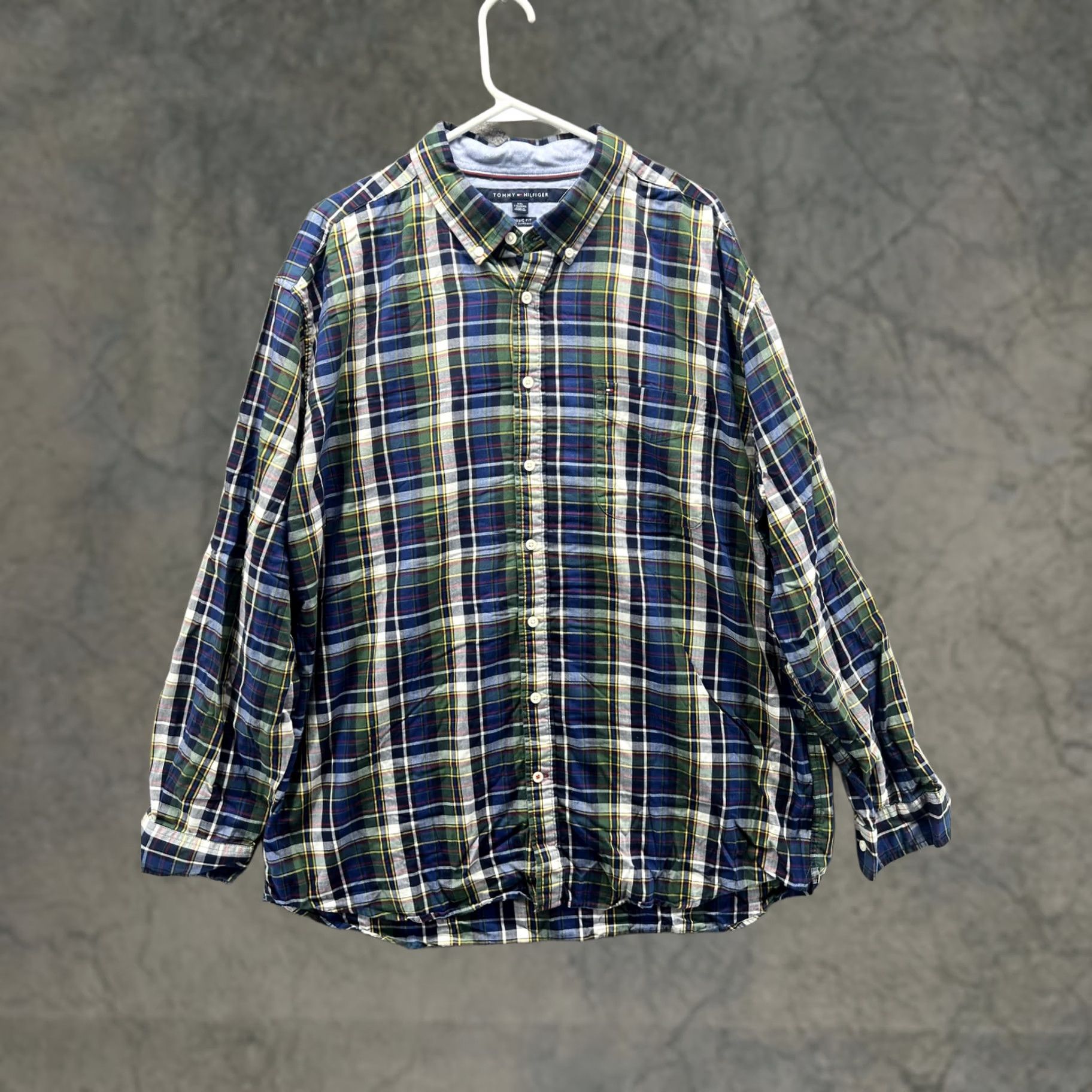 Tommy Hilfiger Tommy Hilfiger Shirt Mens 2XL Blue Plaid Long Sleeve Button Down Classic Fit Size US XXL / EU 58 / 5 - 1 Thumbnail