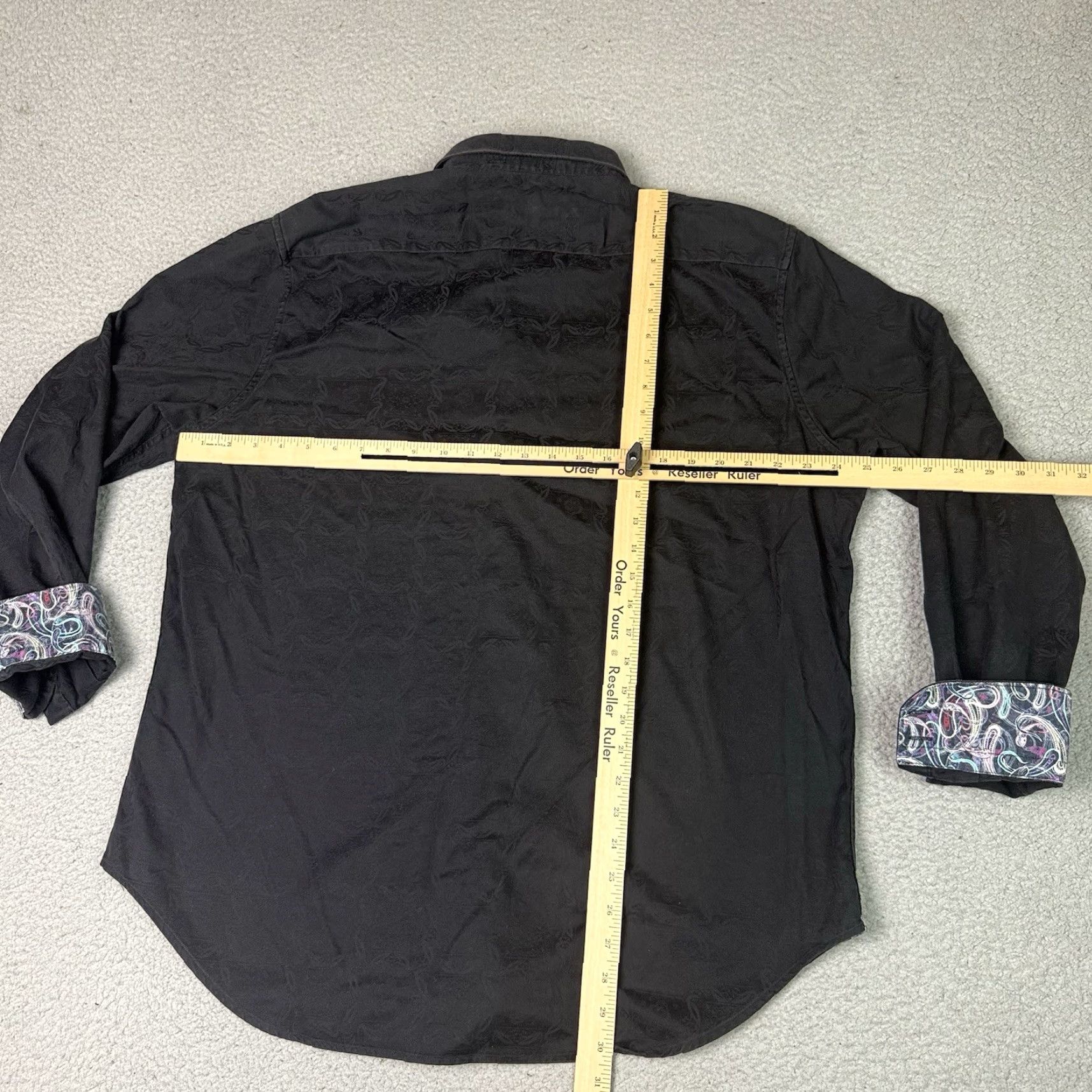 Robert Graham Robert Graham Shirt Adult 2XL Black Salisbury Tonal-Jacquard Sport Casual Cuff Western Button-Up Collared Long Sleeve Size US XXL / EU 58 / 5 - 7 Thumbnail