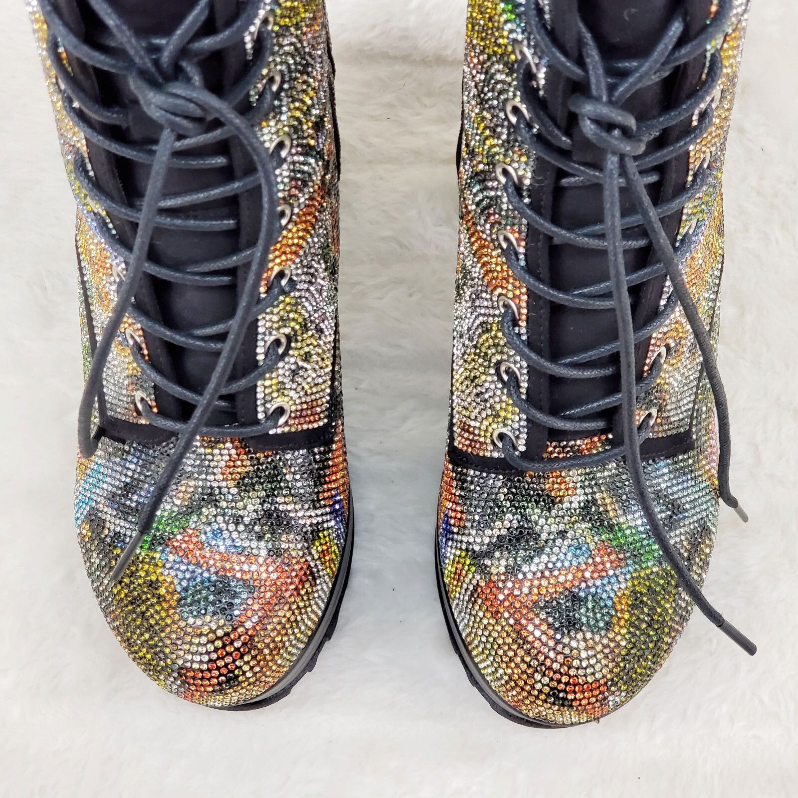Other News Story Multi Sparkle Rhinestone Lug Sole Chunky High Hee Size US 5 / IT 35 - 8 Thumbnail