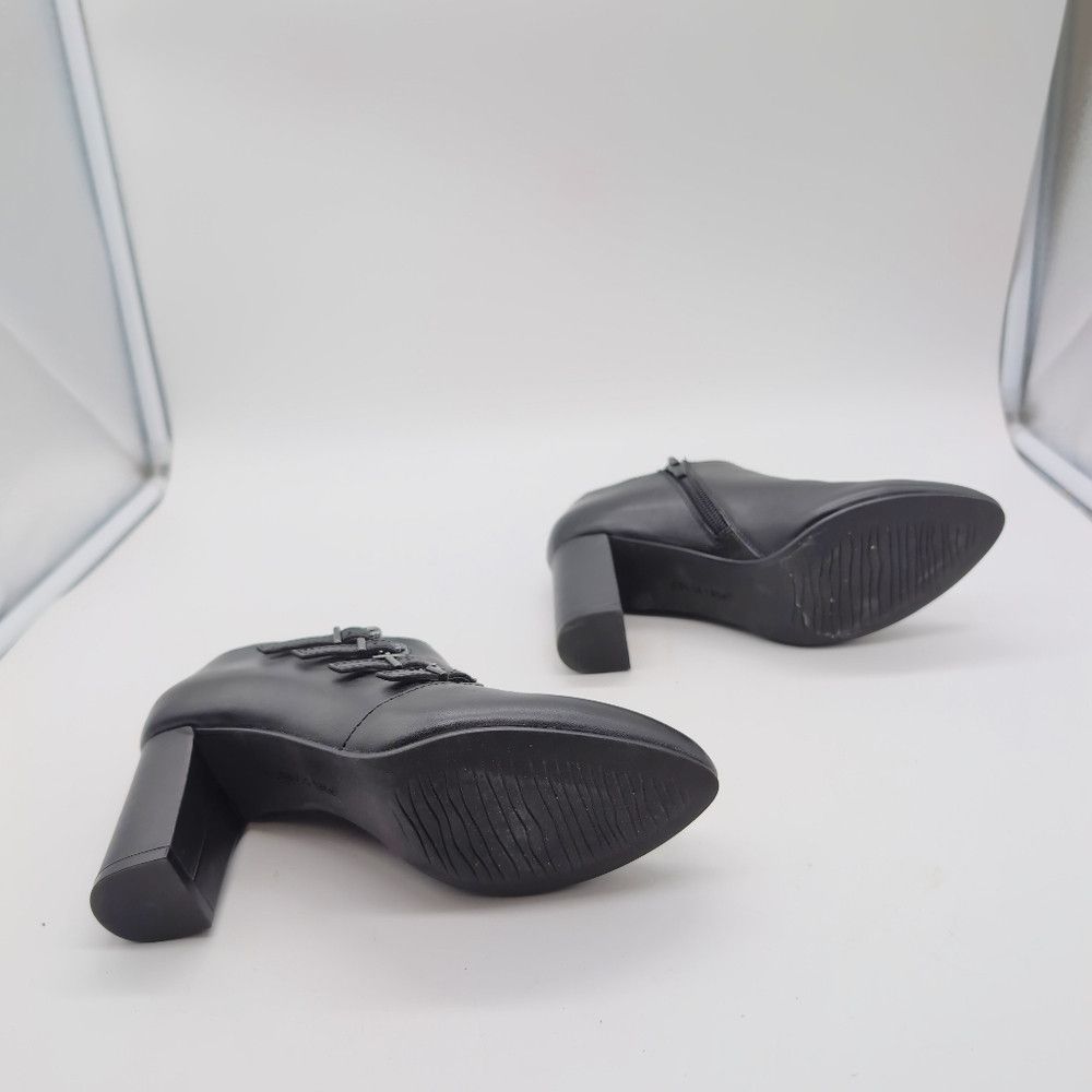 Designer Chic David Tate Black Pause Leather Block Heel Shooties Boo Size US 4 / IT 34 - 7 Thumbnail