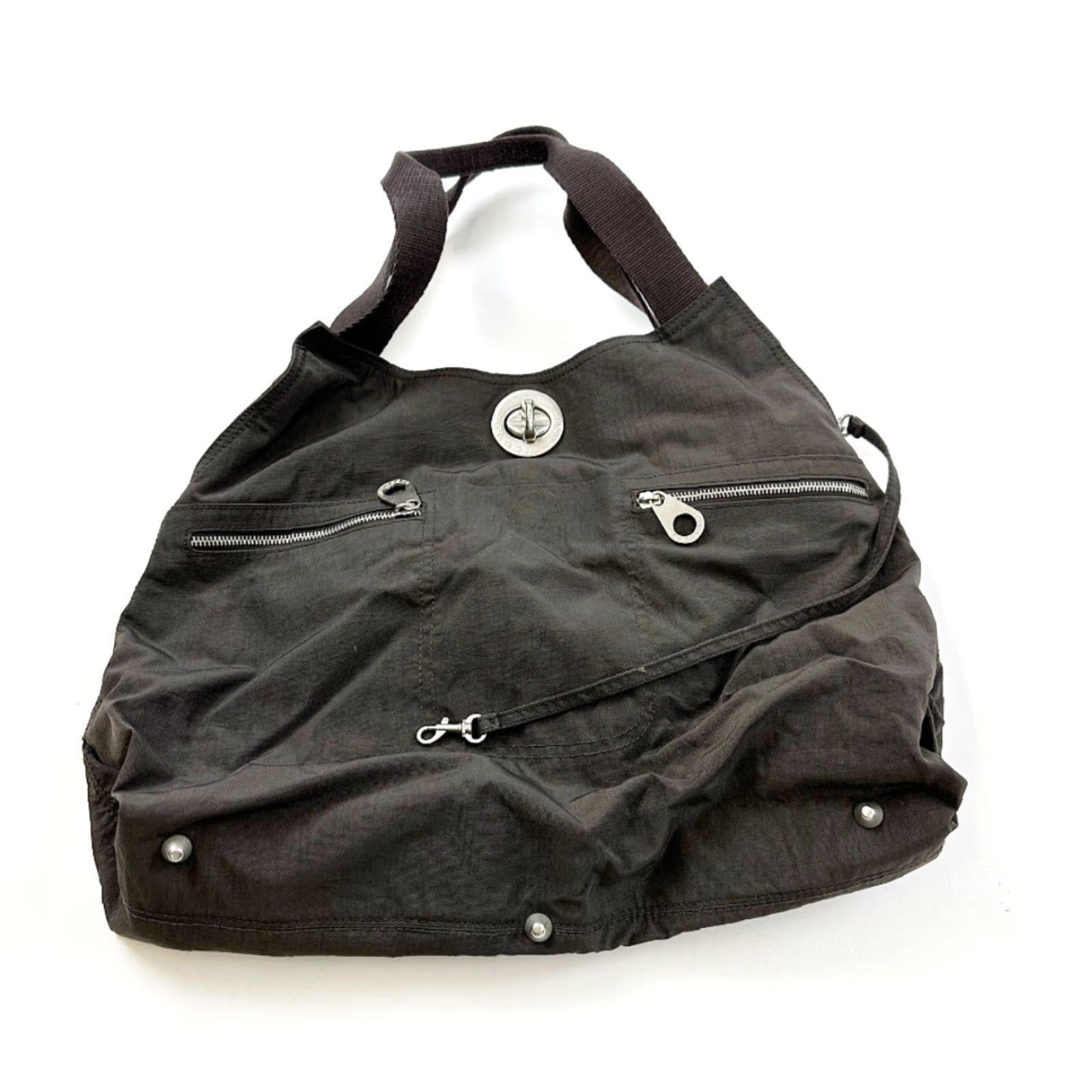 Vintage Baggallini Shoulder Bag Travel Large Brown Womens Nylon Exterior Travel Bag Brown Large Size ONE SIZE - 2 Thumbnail
