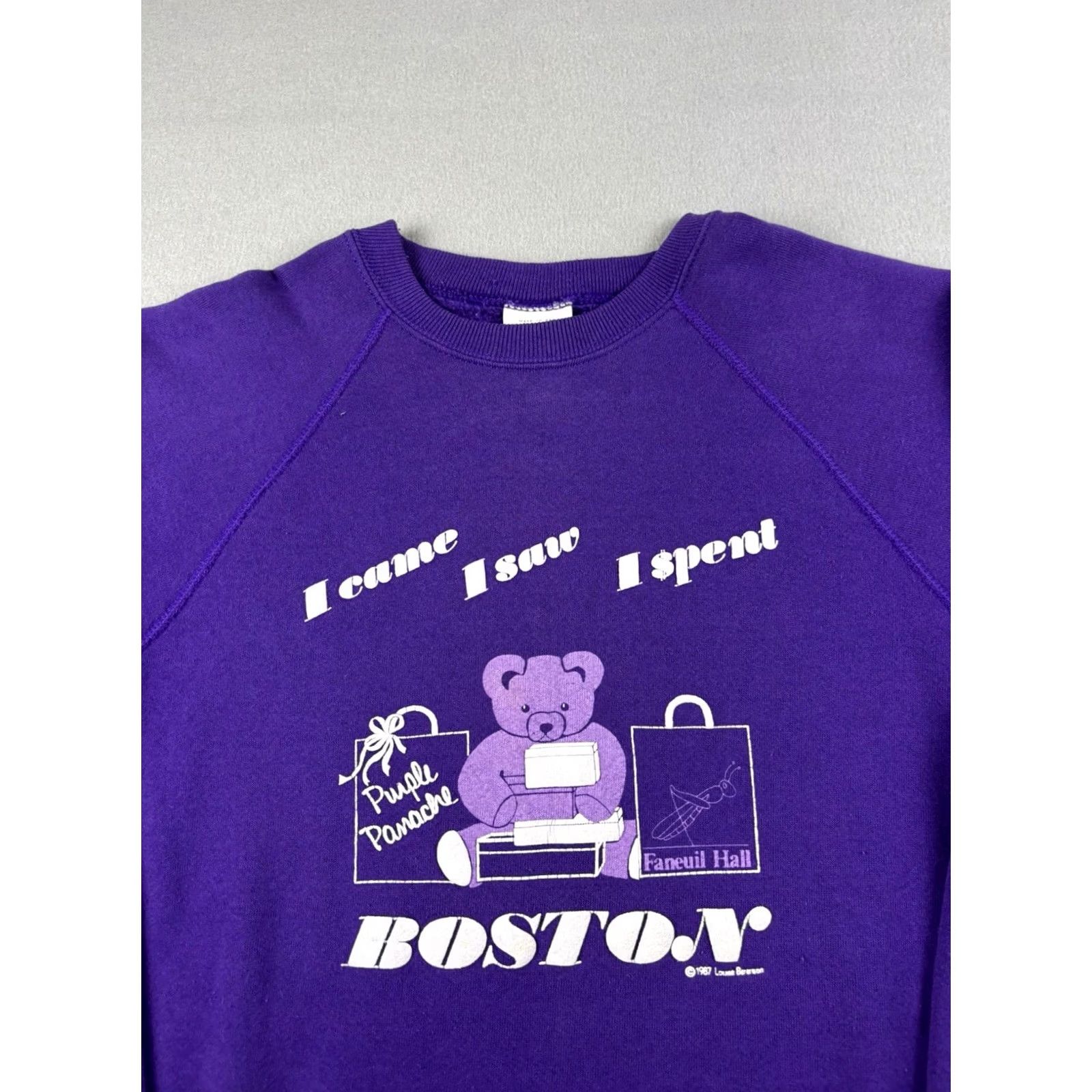 Vintage VINTAGE Boston Fanuel Hall Sweatshirt XL Purple Unisex Adults Logo Pullover All Seasons 80s USA" Size US XL / EU 56 / 4 - 2 Thumbnail