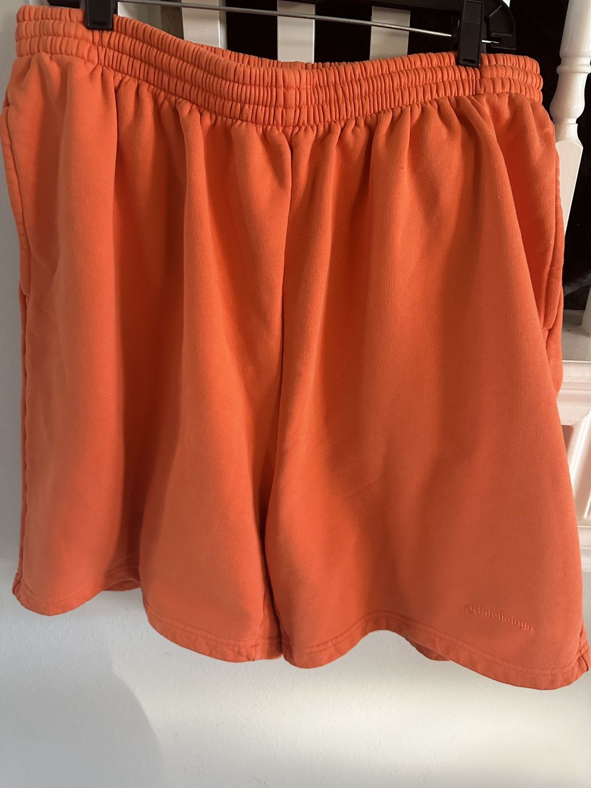 image of Balenciaga Corp Sweat Shorts in Orange, Men's (Size 34)