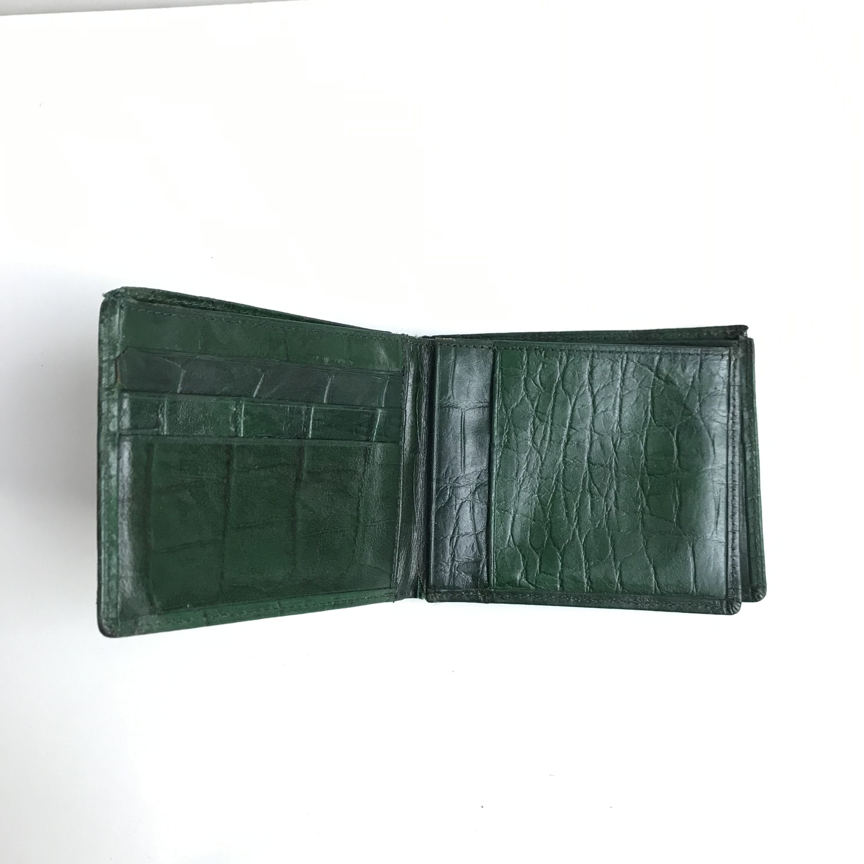 Genuine Leather × Leather × Vintage Vintage Crocodile green raw leather wallet Size ONE SIZE - 6 Thumbnail