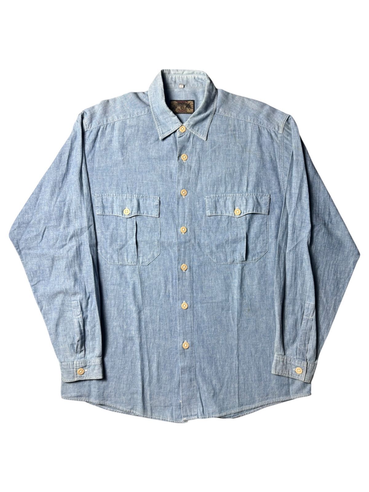 Giorgio Armani 1990s Armani Jeans Giorgio Armani Blue Chambray Shirt Size US L / EU 52-54 / 3 - 1 Thumbnail