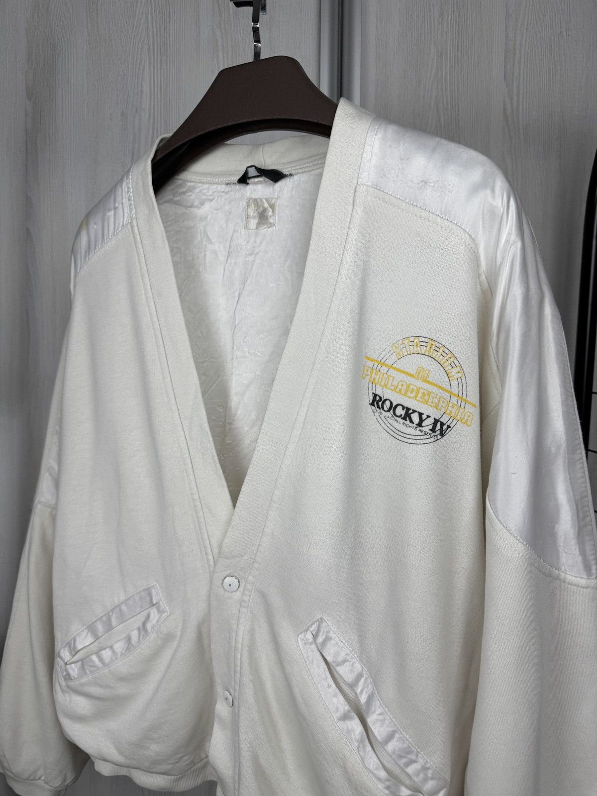 Vintage VNTG 1986 Rocky IV Stadium of Philadelphia Balboa Cardigan Size US S / EU 44-46 / 1 - 4 Thumbnail