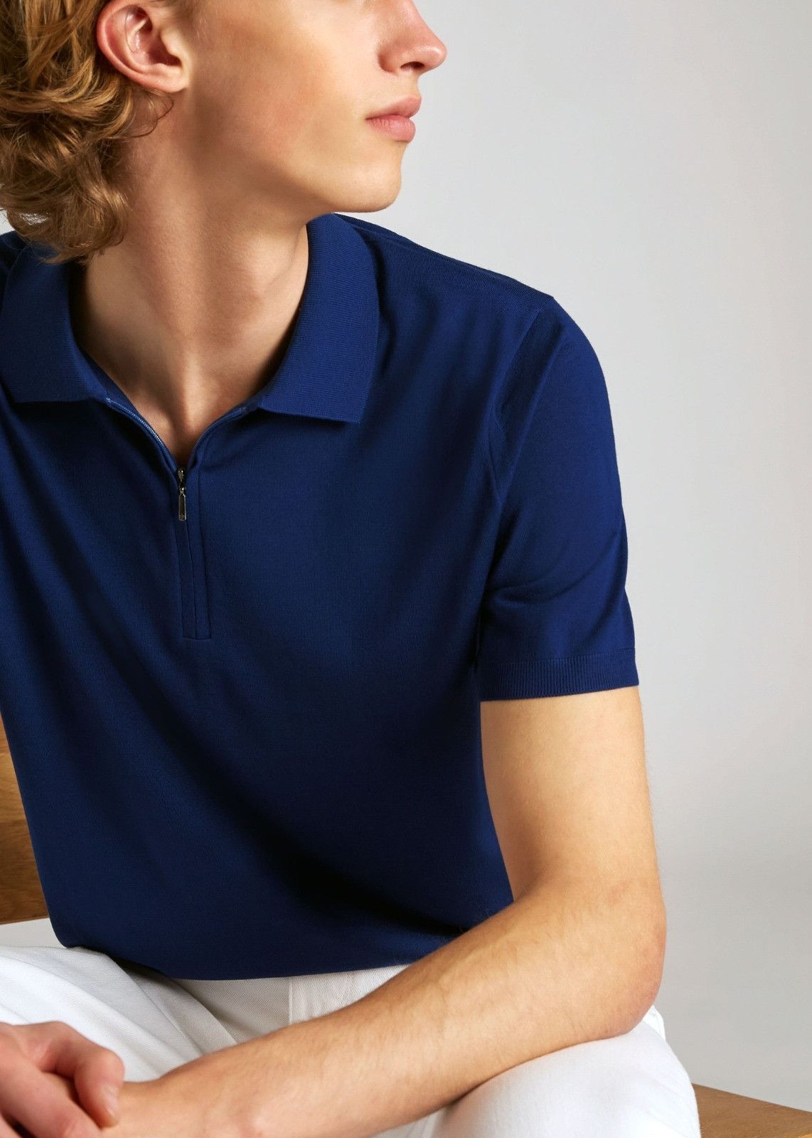 Loro Piana o1srvl11e1024 Wish Zip Polo Shirt in Navy Blue Size US XL / EU 56 / 4 - 4 Thumbnail