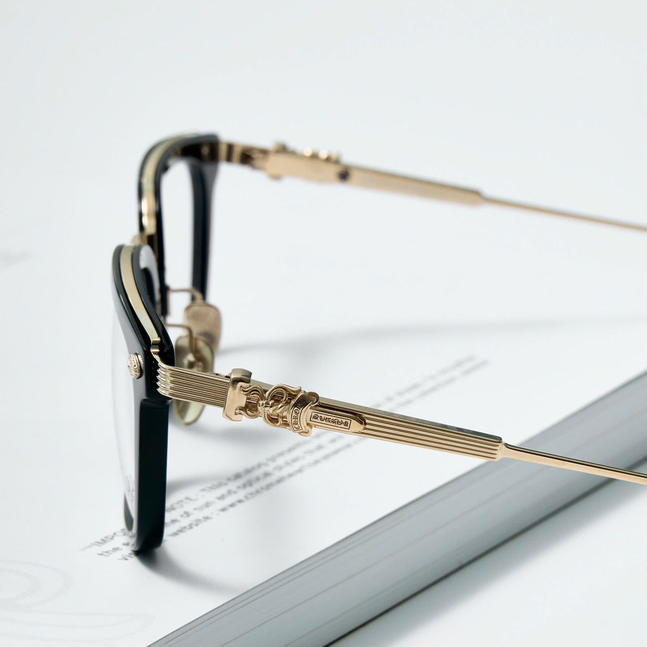 Chrome Hearts CHROME HEARTS OVERPOKED BLACK-PLASTIC/ GOLD PLATED GLASSES Size ONE SIZE - 3 Thumbnail
