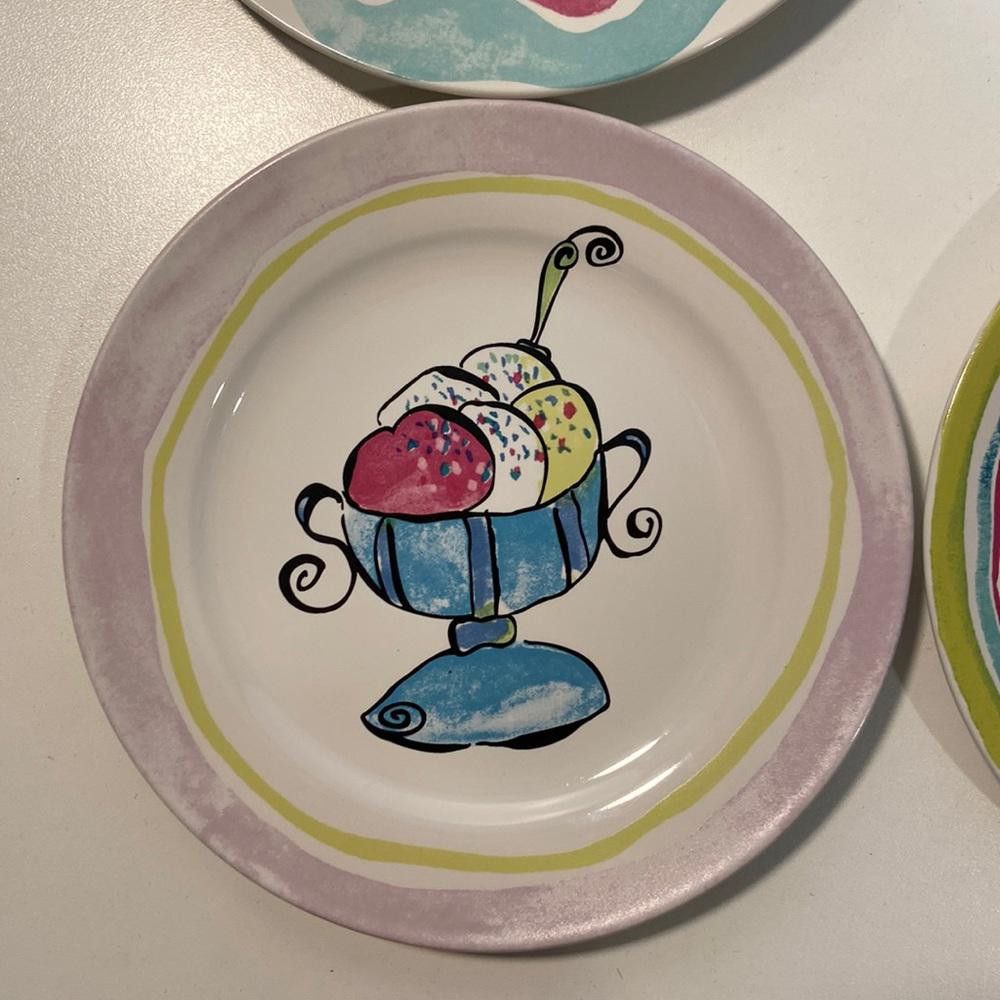 Designer Rosanna l Vintage Set of 4 Unique Dessert Plates Size ONE SIZE - 5 Thumbnail