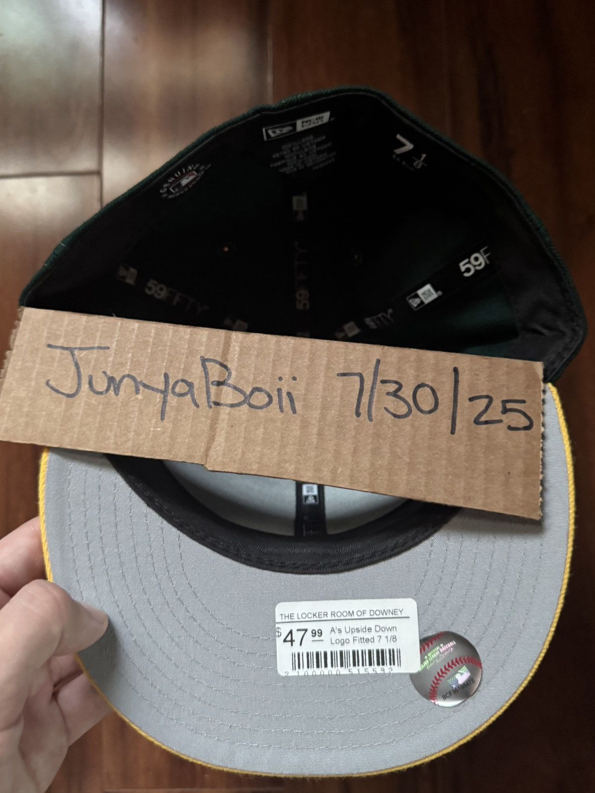 Hat Club Size 7 1/8 Wool Oakland Athletics Upside Down Logo Grey UV Size ONE SIZE - 3 Thumbnail