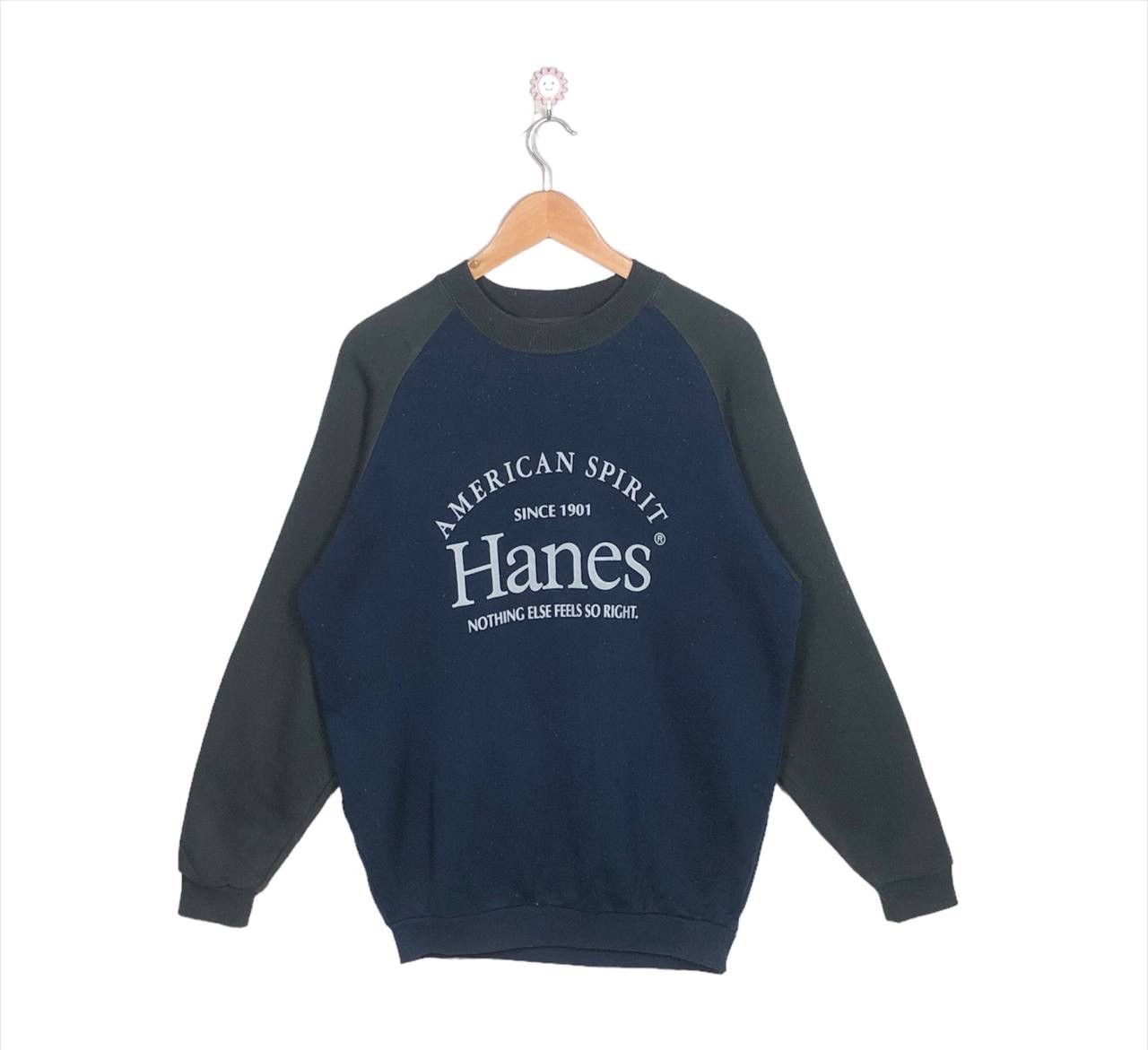 Hanes × Vintage Vintage 80s Hanes Pullover Jumper Sweatshirt Size US L / EU 52-54 / 3 - 1 Thumbnail