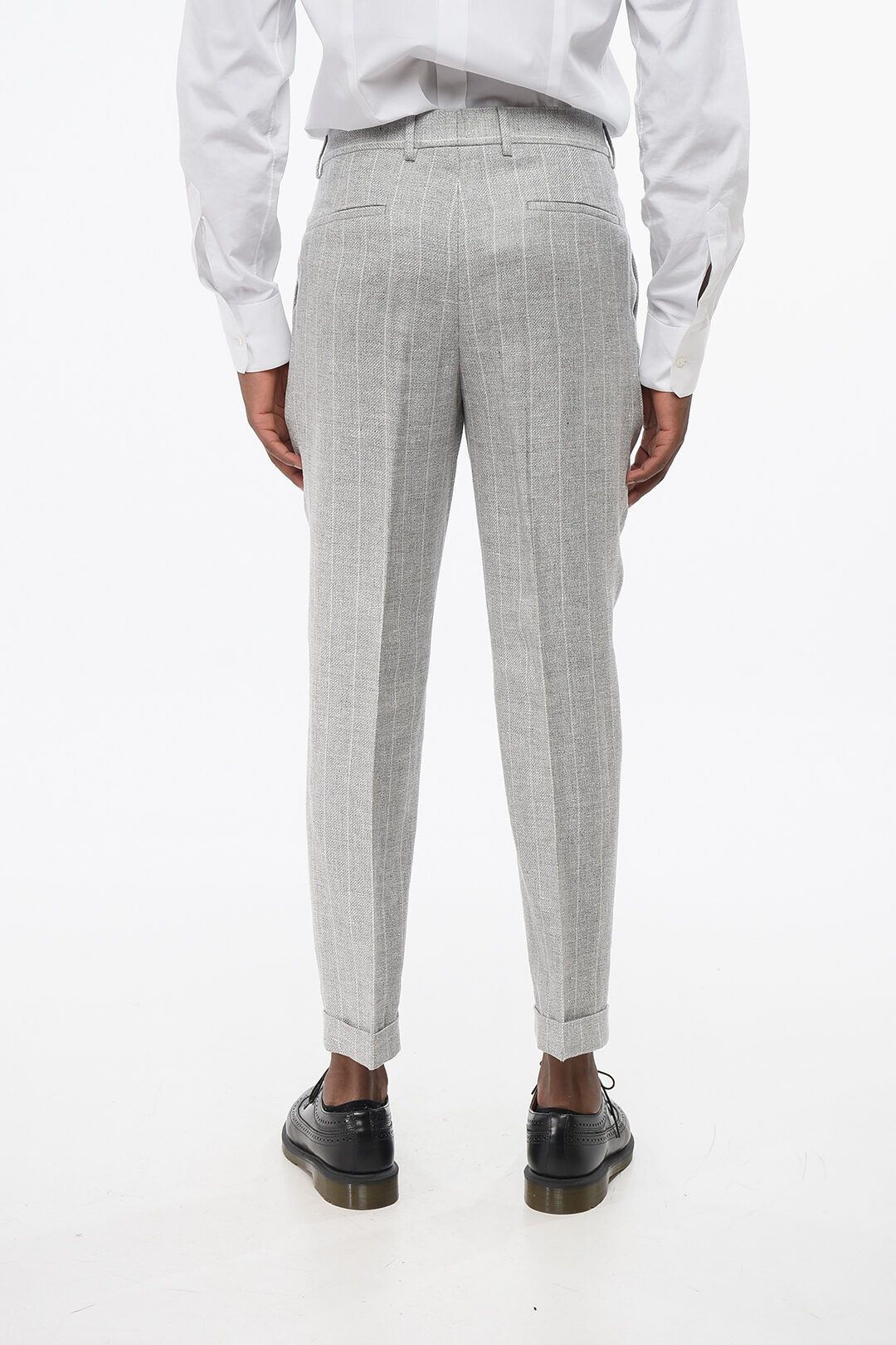 Brunello Cucinelli og1mm0725 Double-breasted Linen Blend Suit in Grey Size US M / EU 48-50 / 2 - 9 Thumbnail