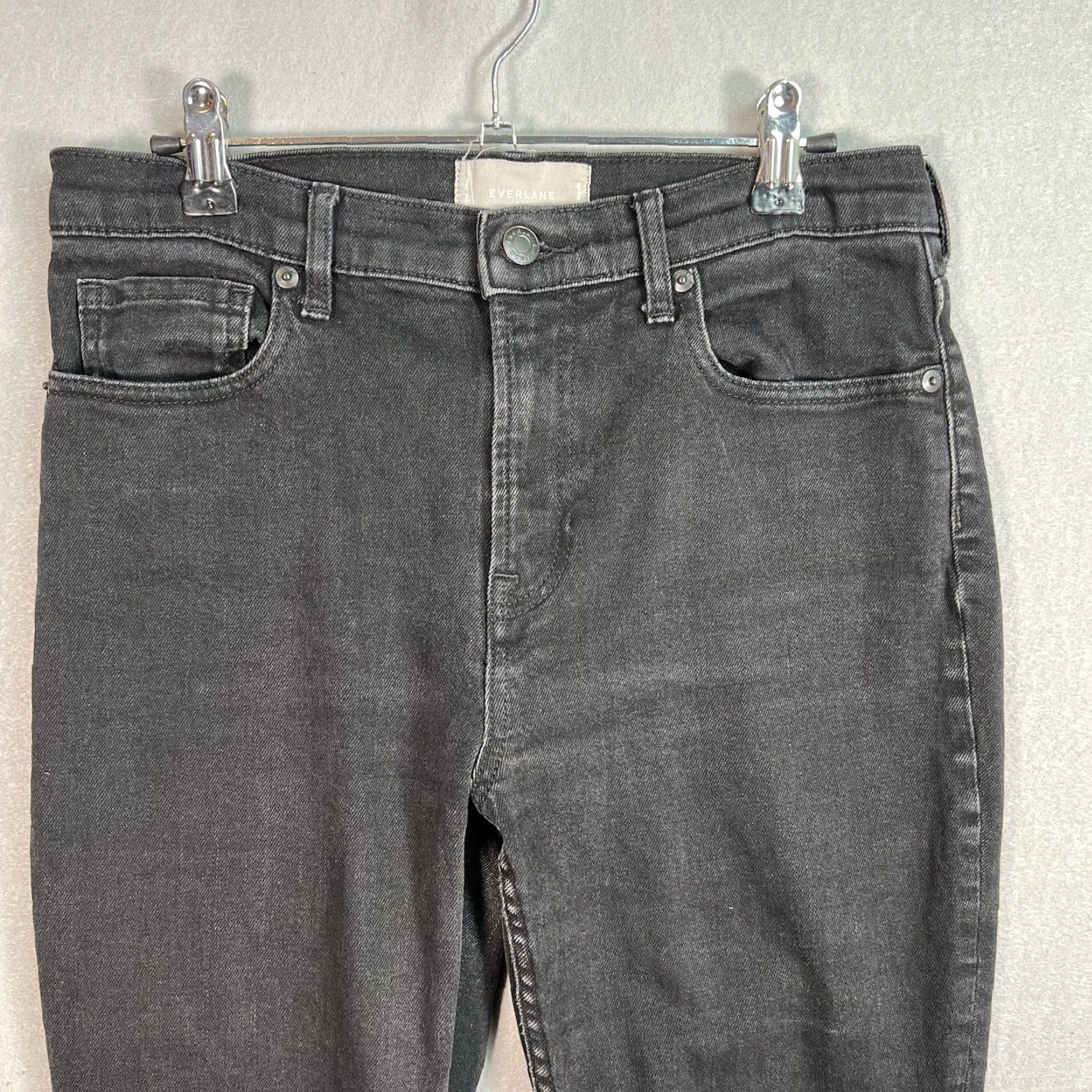 Everlane Everlane Jeans Straight Fit 29 Regular Black Dark Wash Cotton Blend Women Size 29" - 7 Thumbnail