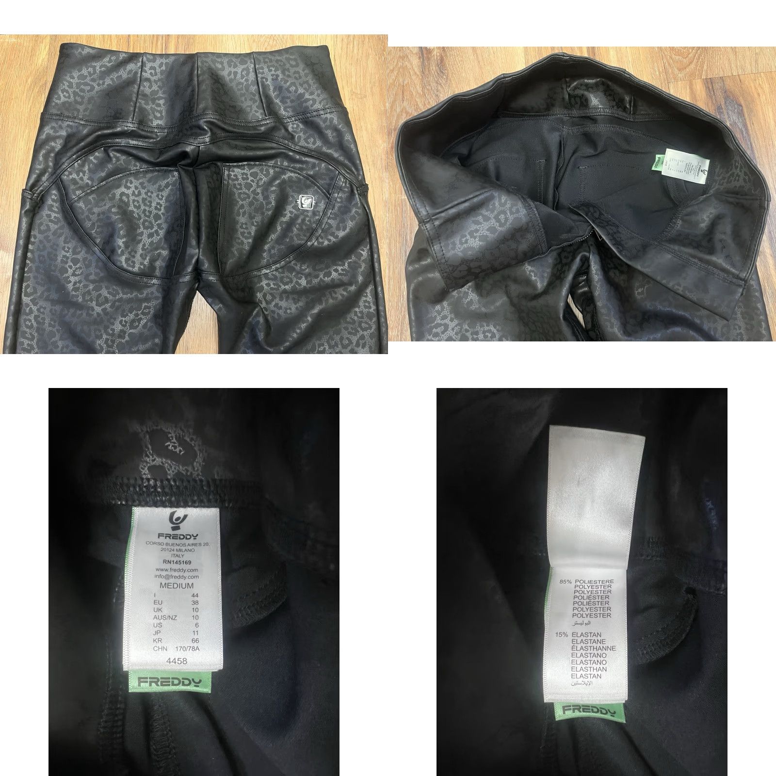 Vintage Freddy Faux Leather Leopard Print Shaping Leggings 6 EUC Size 28" / US 6 / IT 42 - 8 Thumbnail