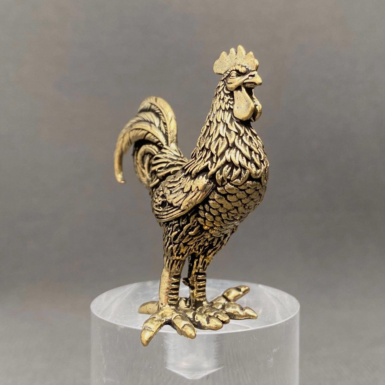 The Unbranded Brand Brass Rooster Figurine Decorative Statue Size ONE SIZE - 3 Thumbnail