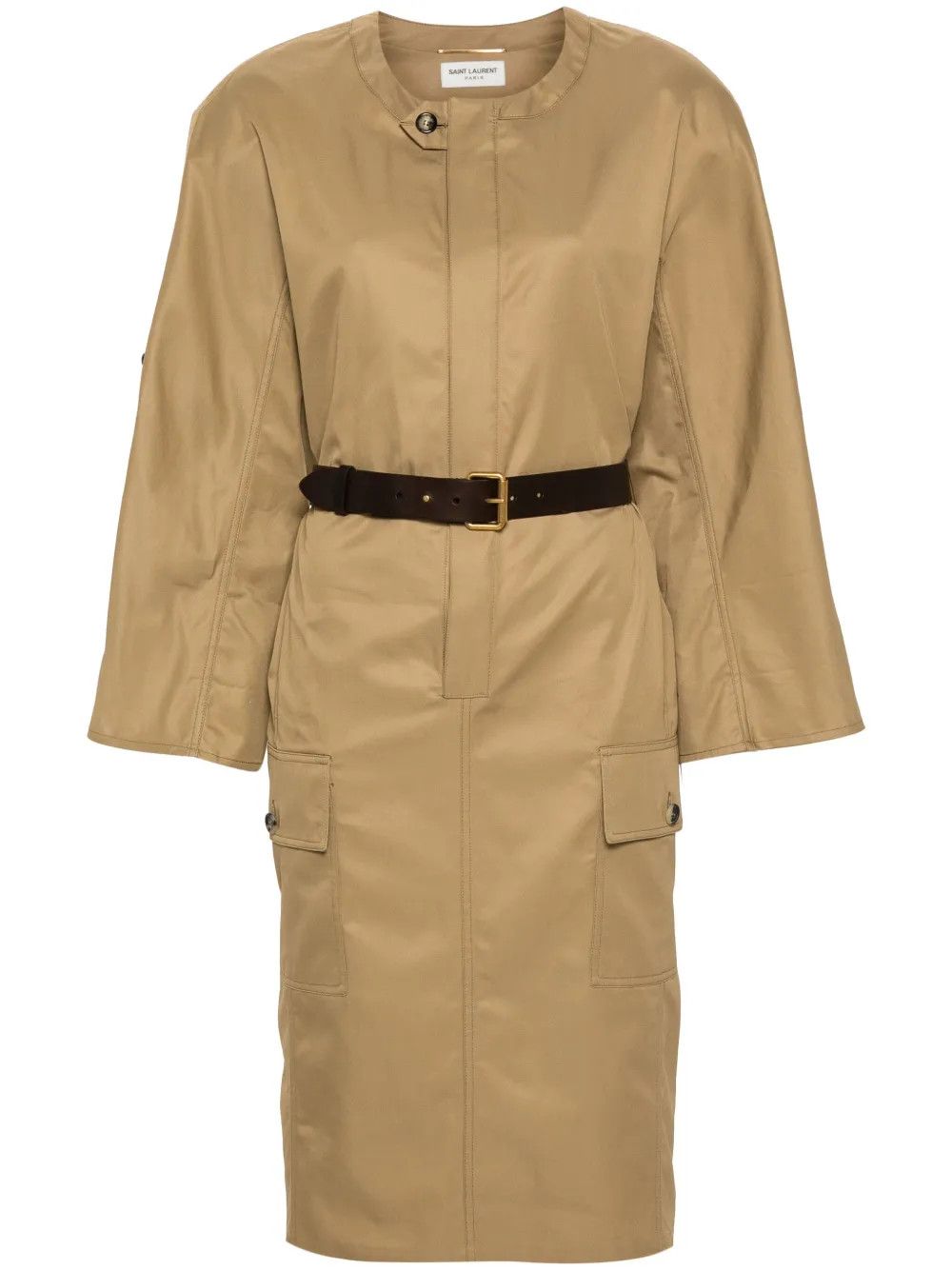 Saint Laurent Paris o1y0126 Midi Dress in Beige Size M / US 6-8 / IT 42-44 - 1 Thumbnail