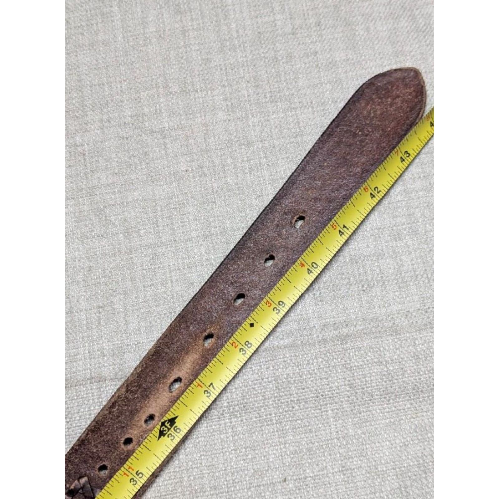Vintage VINTAGE Western Belt Handcrafted Tooled Braided Brown Cowhide Leather 38 Belt Mens 1-1/2" Width 1980's Buckle Size 38 - 8 Thumbnail
