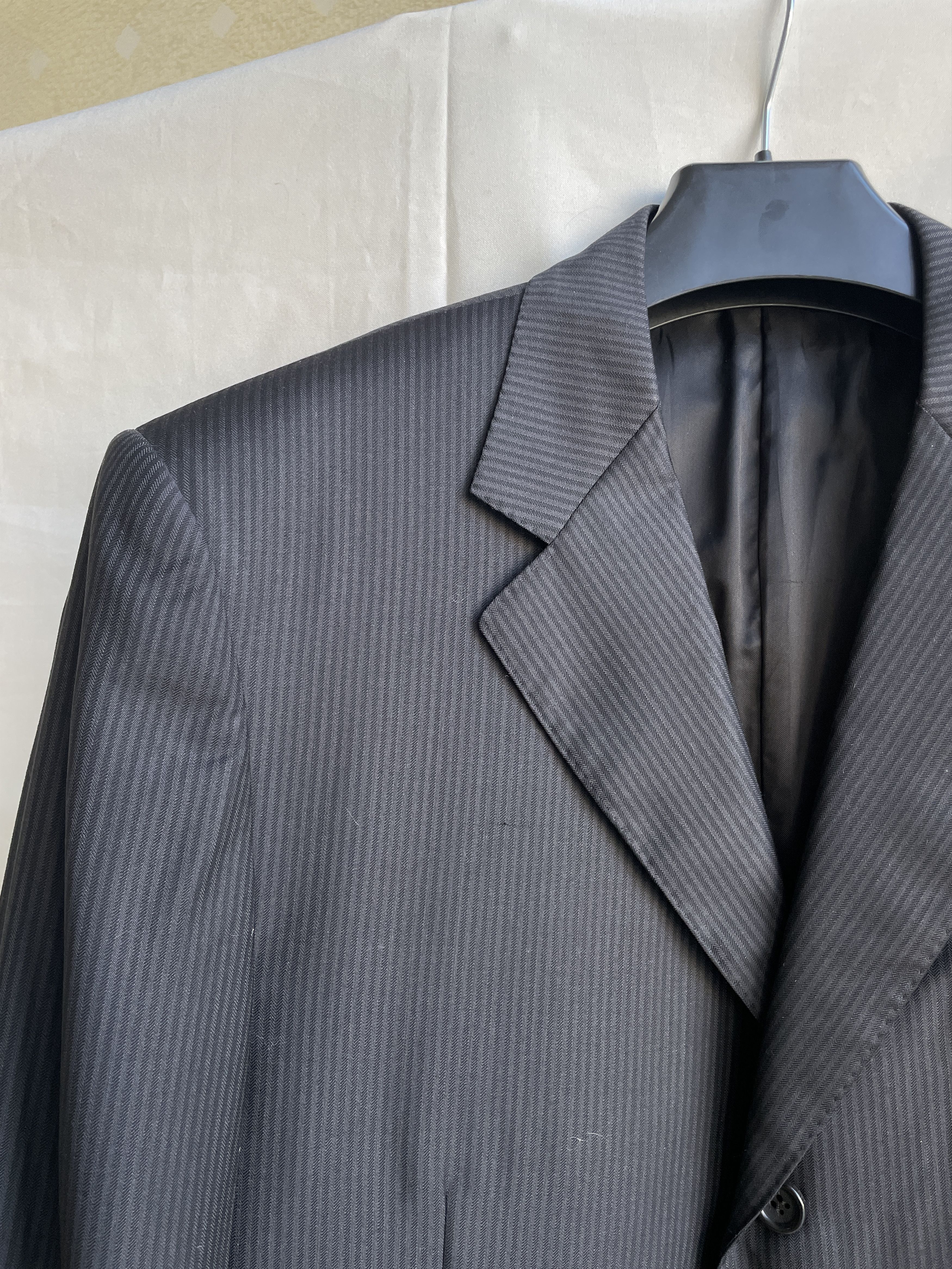 Canali Canali Striped Black/Navy Wool Suit Jacket Blazer Size 42R - 5 Thumbnail