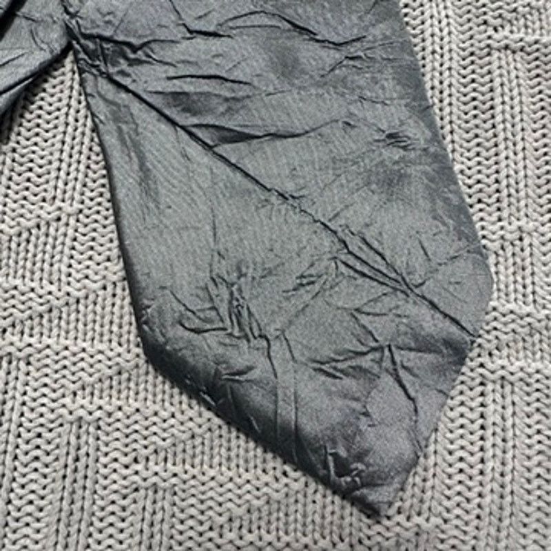 Vintage Enrico Venturi silver gray textured silk tie Size ONE SIZE - 2 Thumbnail