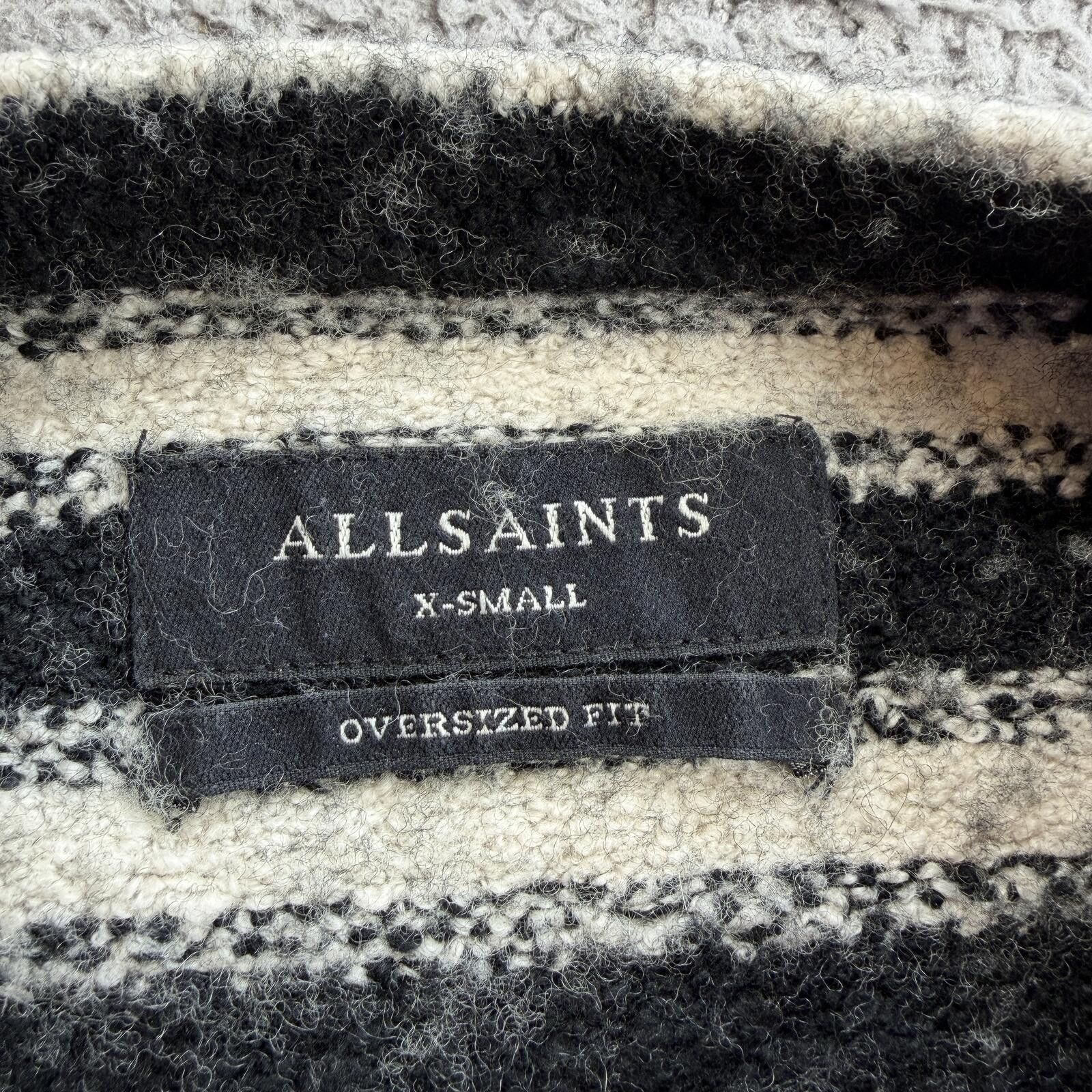 Allsaints AllSaints Womens Oversized Striped Wool Blend Sweater XS Size XS / US 0-2 / IT 36-38 - 4 Thumbnail