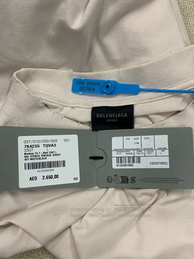 Balenciaga Balenciaga Letter Print Crew Neck Distressed Straight Shor Size US L / EU 52-54 / 3 - 5 Thumbnail
