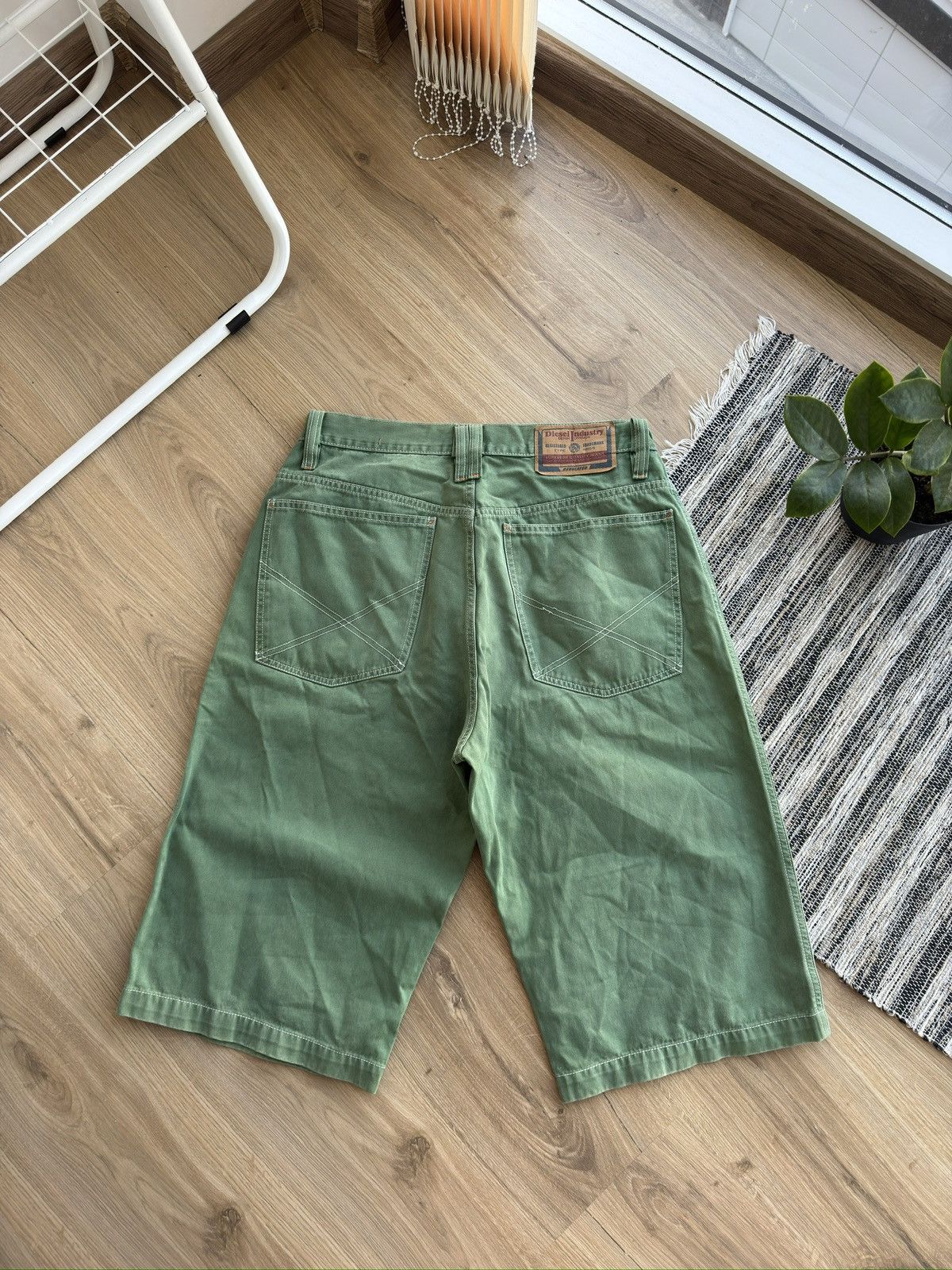 Diesel Vintage Diesel Y2K Faded Baggy Green long denim shorts Size US 32 / EU 48 - 2 Thumbnail