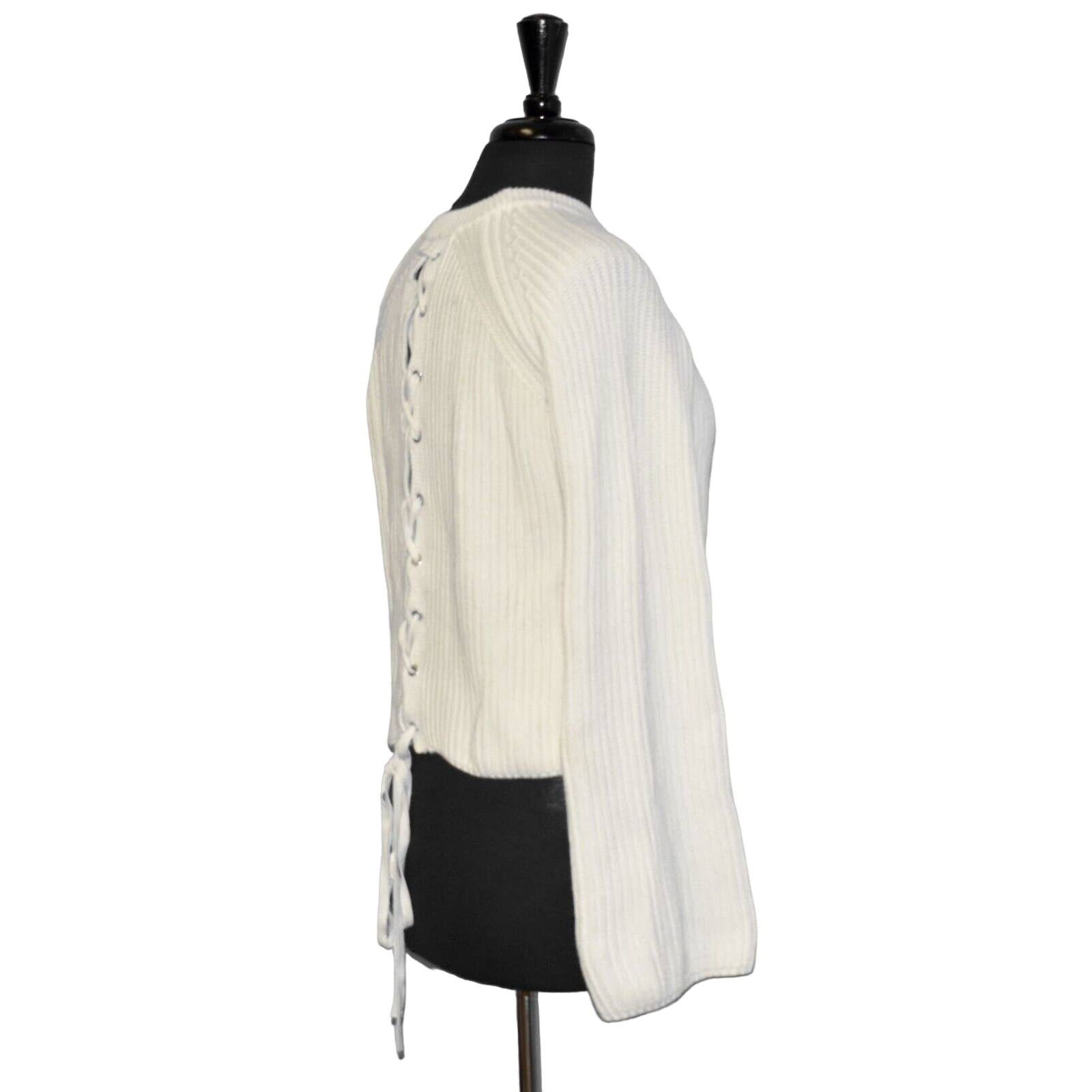 Alexander McQueen B5 NEW MCQ BY ALEXANDER MCQUEEN Cotton Ivory Sweaterz S $490 Size S / US 4 / IT 40 - 2 Thumbnail