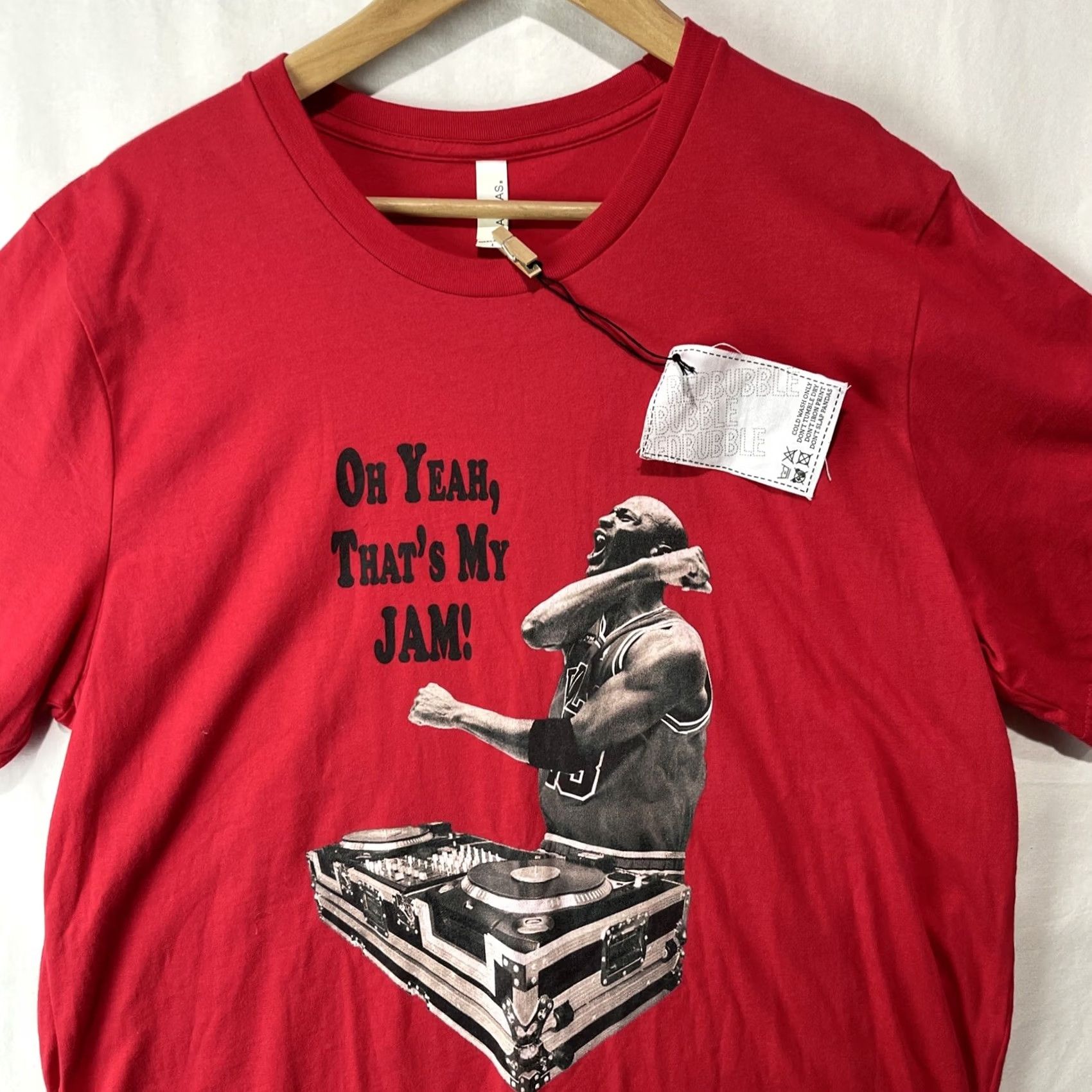 Vintage Canvas MJ ‘Oh Yeah, That’s My Jam!’ Graphic T-shirt Adult L Red Cotton Logo Crew Neck Short Sleeve Men Shirt Graphic Tee 90s Size US L / EU 52-54 / 3 - 4 Thumbnail