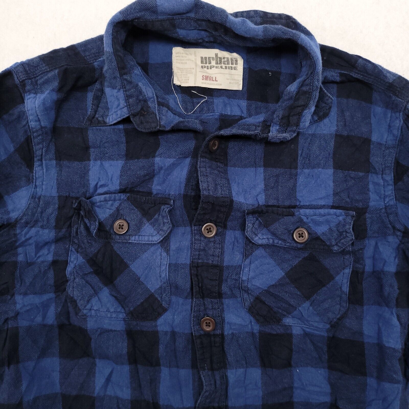 Urban Pipeline Urban Pipeline Buffalo Check Flannel Shirt Mens Size S Blue Size US S / EU 44-46 / 1 - 1 Thumbnail