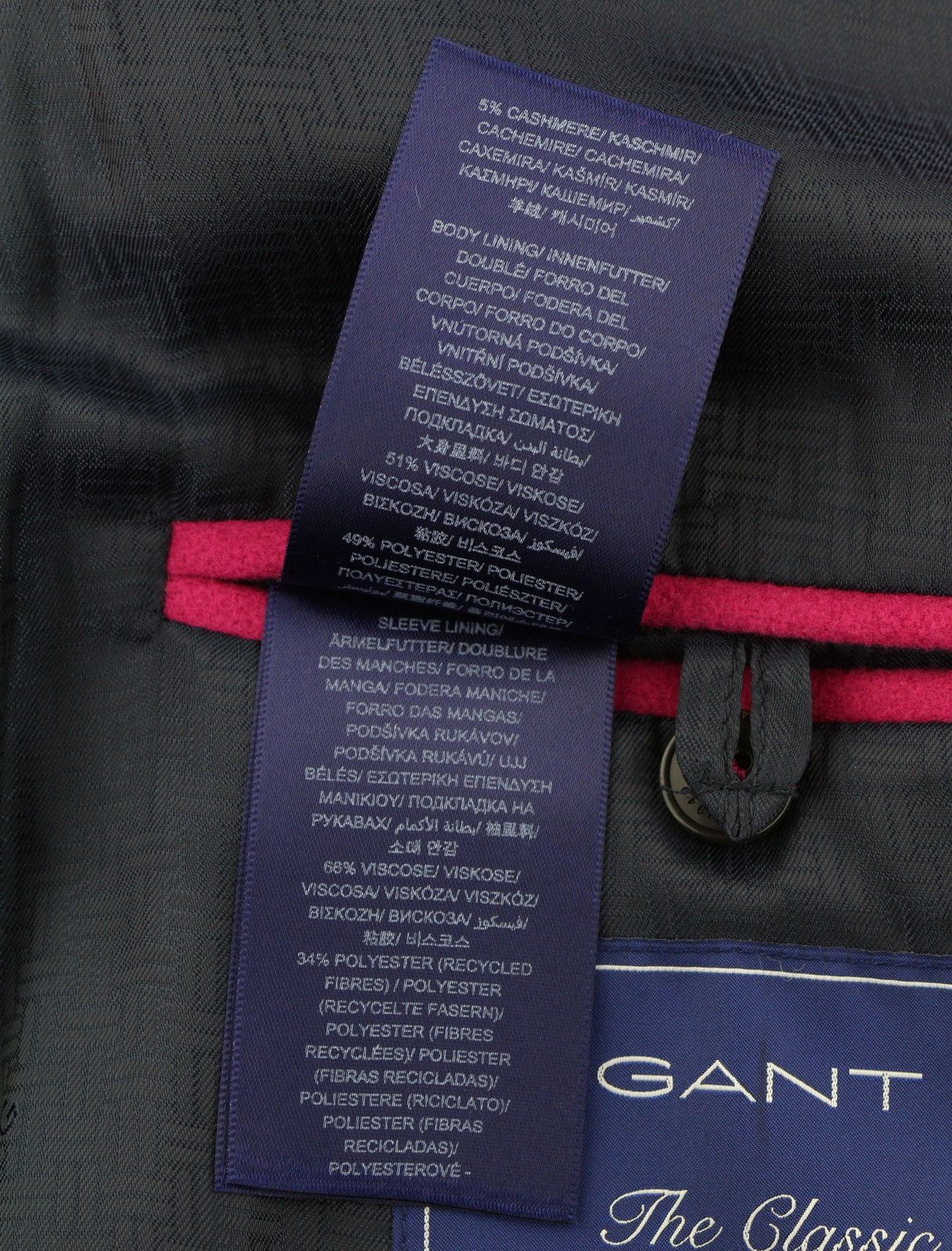 Gant CLASSIC TAILORED 2XL Love Potion Wool Cashmere Coat 87283 Size XXL / US 16-18 / IT 52-54 - 11 Thumbnail