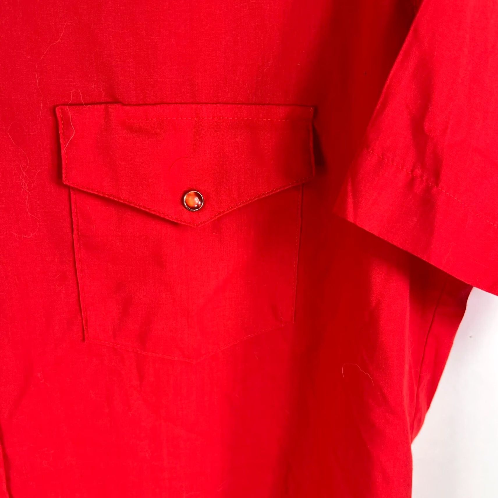 Armani VINTAGE Karman Western Pearl Snap Button-Up Shirt Mens XL Red Short Sleeve Size US XL / EU 56 / 4 - 3 Thumbnail