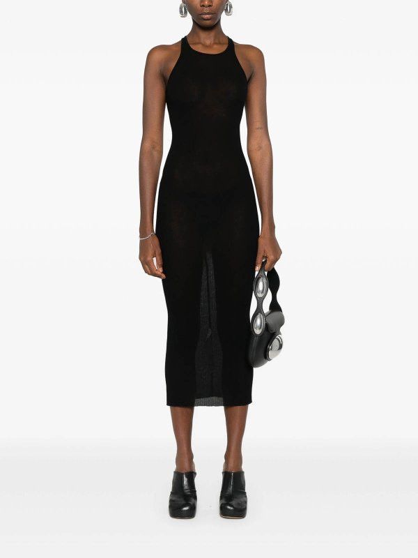 Rick Owens o1y0126 Midi Dress in Black Size L / US 10 / IT 46 - 4 Thumbnail