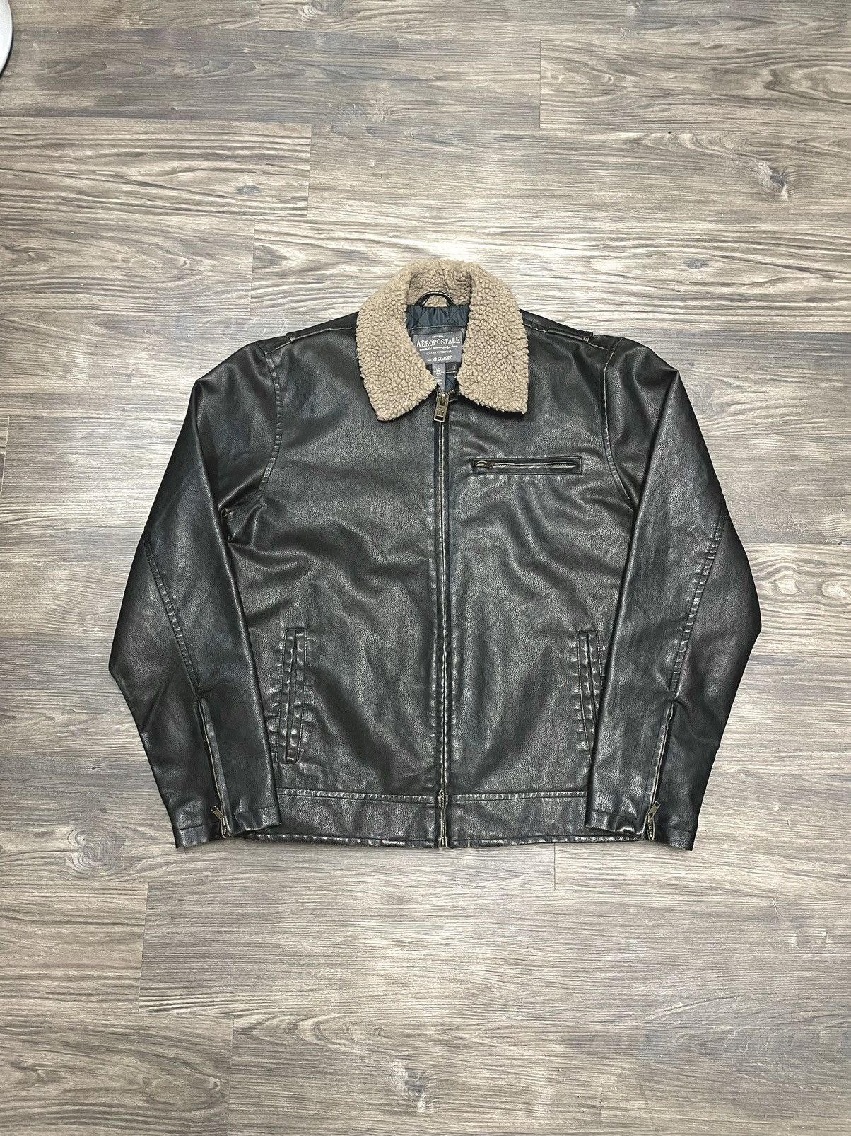 Vintage 90s Aeropostale Leather Jacket | Grailed