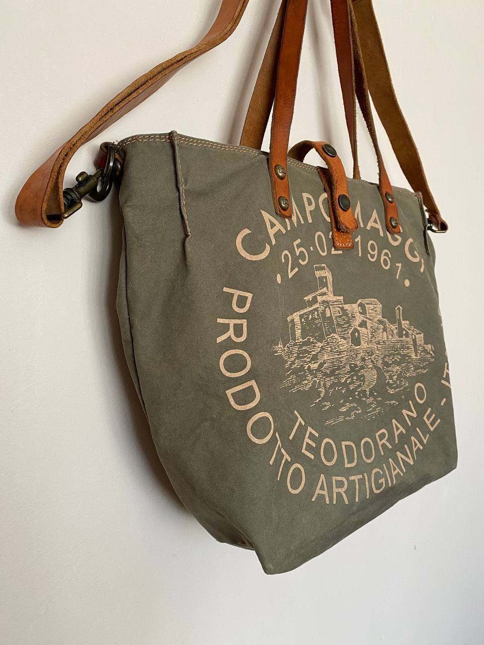 Vintage Campomaggi Teodorano Canvas/Leather Tote Shoulder Bag Size ONE SIZE - 4 Thumbnail