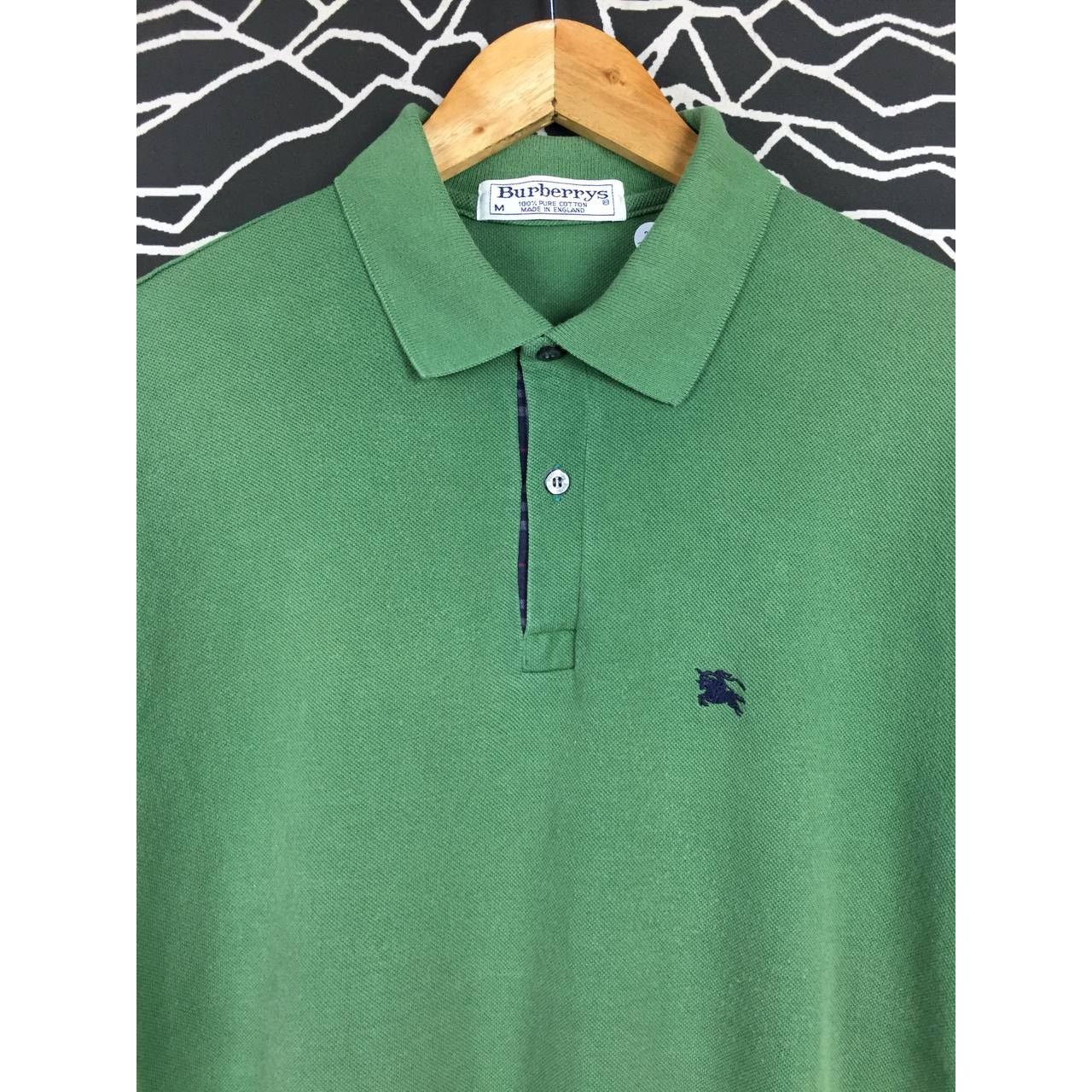Burberry × Vintage Vtg Burberrys Embroidered Logo Made In England Polo Tee Size US M / EU 48-50 / 2 - 3 Thumbnail
