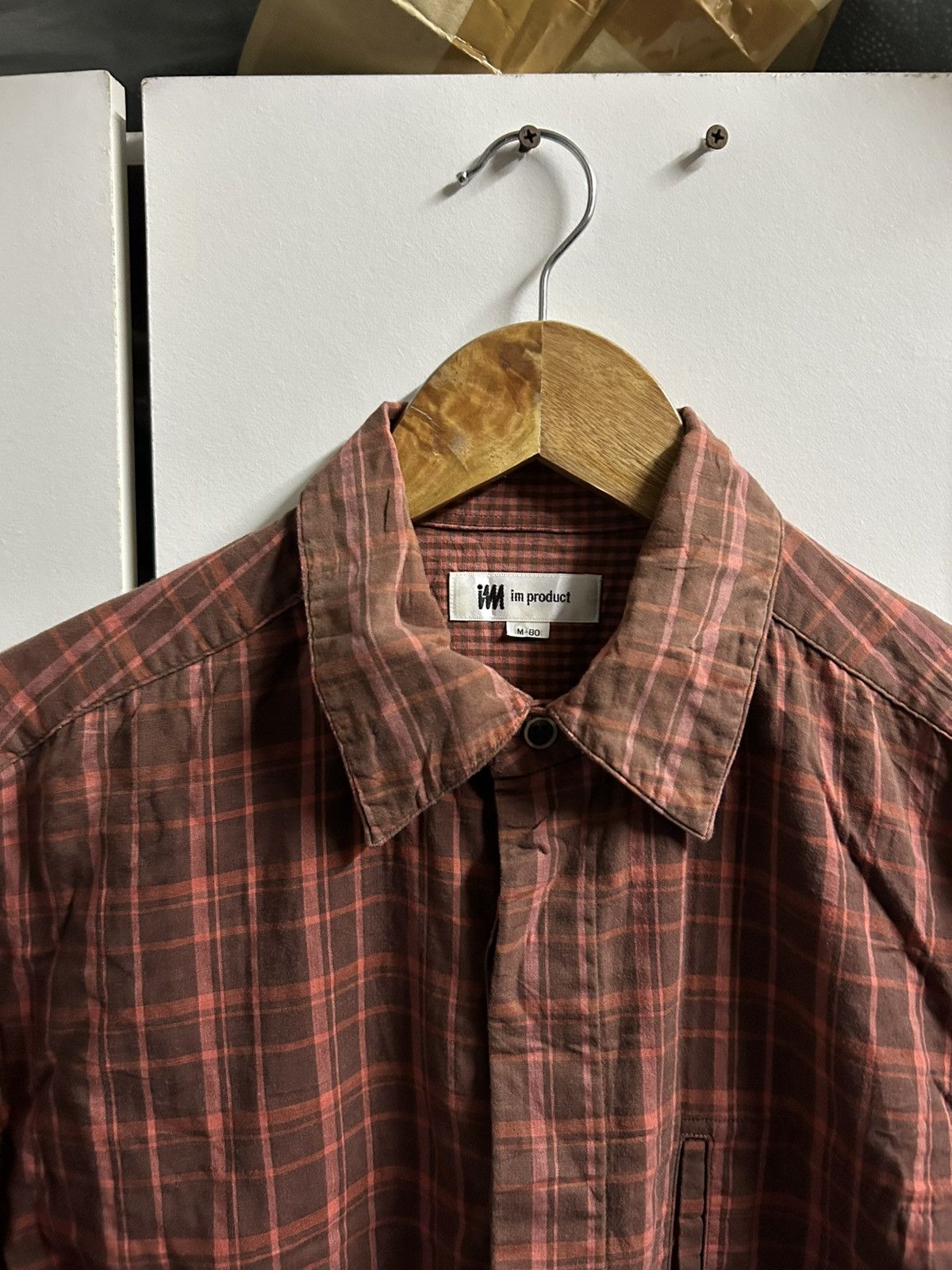 Issey Miyake 80s Archive IS Im Product Vertical Welt Pocket Plaid Shirt Size US M / EU 48-50 / 2 - 10 Thumbnail