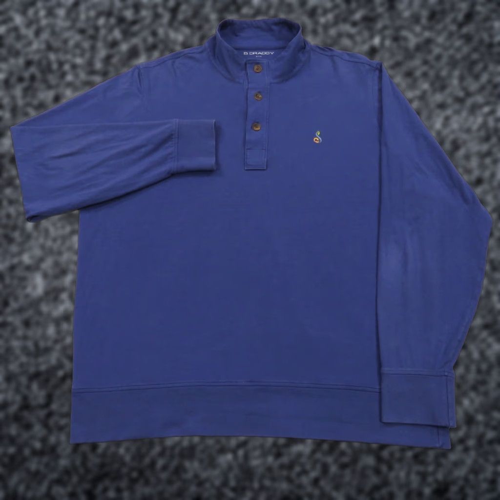 Vintage B Draddy Sweater Mens Large 1/4 Zip Golf Pullover Long Sleeve Henley Shirt Blue Casual Jersey Size US L / EU 52-54 / 3 - 1 Thumbnail
