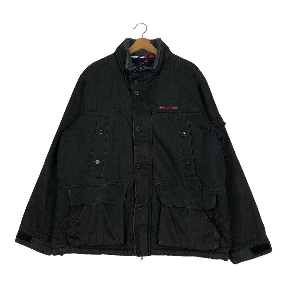 Japanese Brand 🔥VINTAGE WORK JACKET TOMMY HILFIGER CARGO POCKETS Size US XL / EU 56 / 4 - 1 Thumbnail