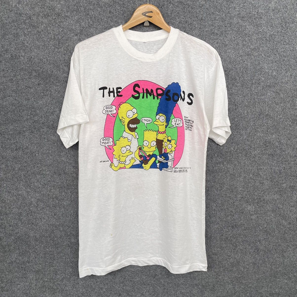 Cartoon Network × The Simpsons × Vintage Vintage 1990s The Simpsons All Single Stitch T Shirt Size US M / EU 48-50 / 2 - 1 Thumbnail