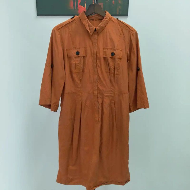Burberry Burberry Summer Cotton Dress in Dark Brown Size L / US 10 / IT 46 - 1 Thumbnail