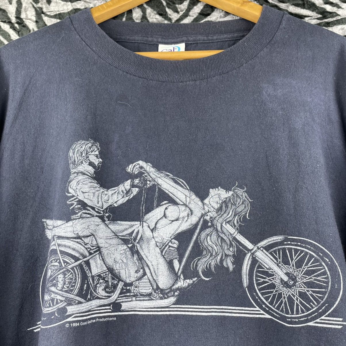 Vintage Vintage 90s Erotic Motorcycle Art T-Shirt XXXL Size US XXL / EU 58 / 5 - 2 Thumbnail
