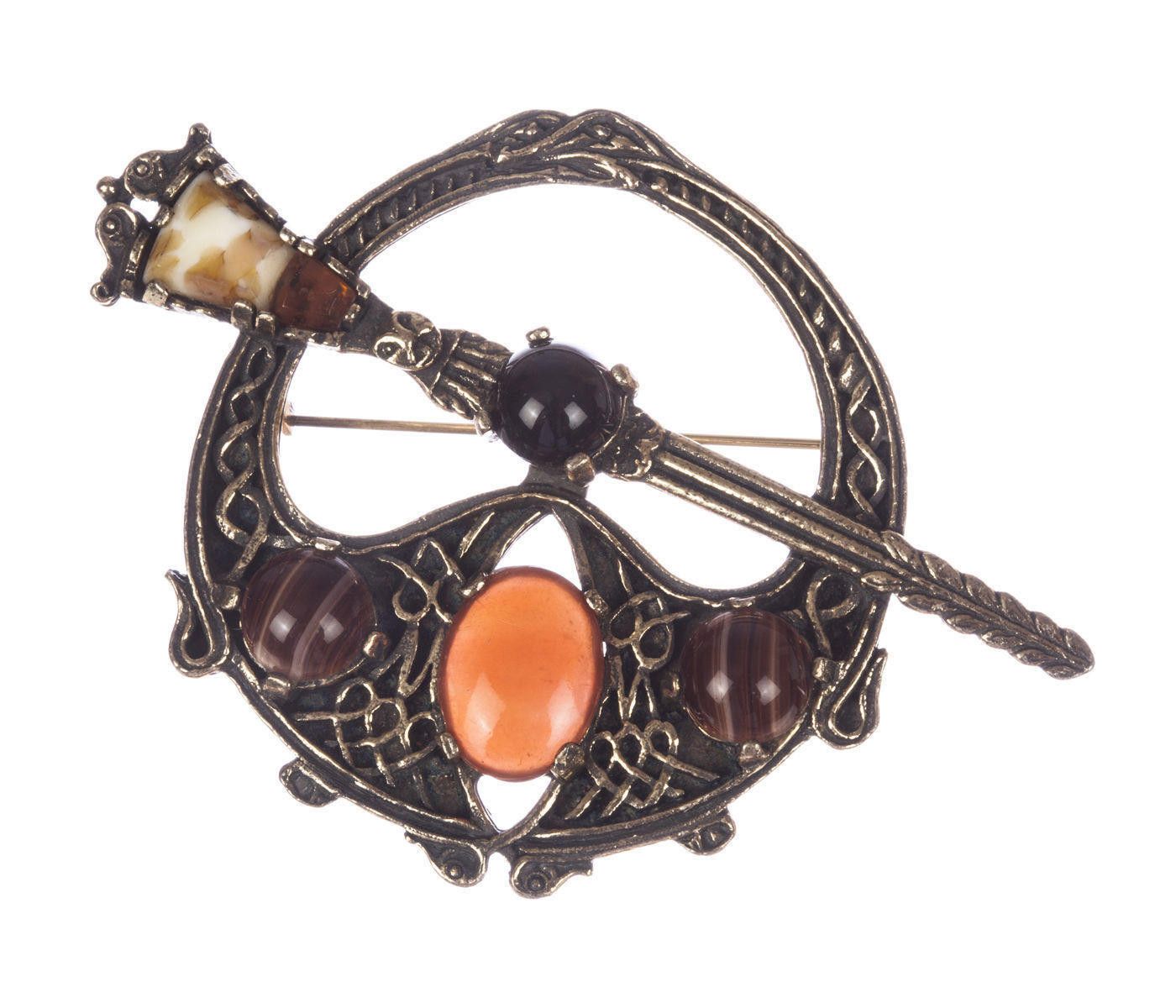 Miracle Scottish Agate Glass Penannular Brooch