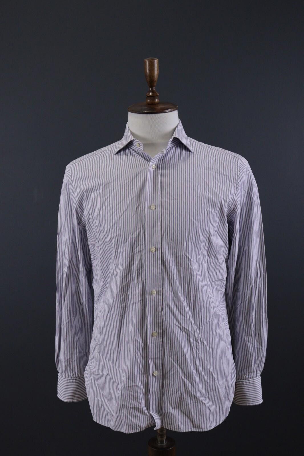 Designer Boggi Milano Doppio Ritorto Tailpred Shirt Size 41 / 16 Size US M / EU 48-50 / 2 - 1 Thumbnail