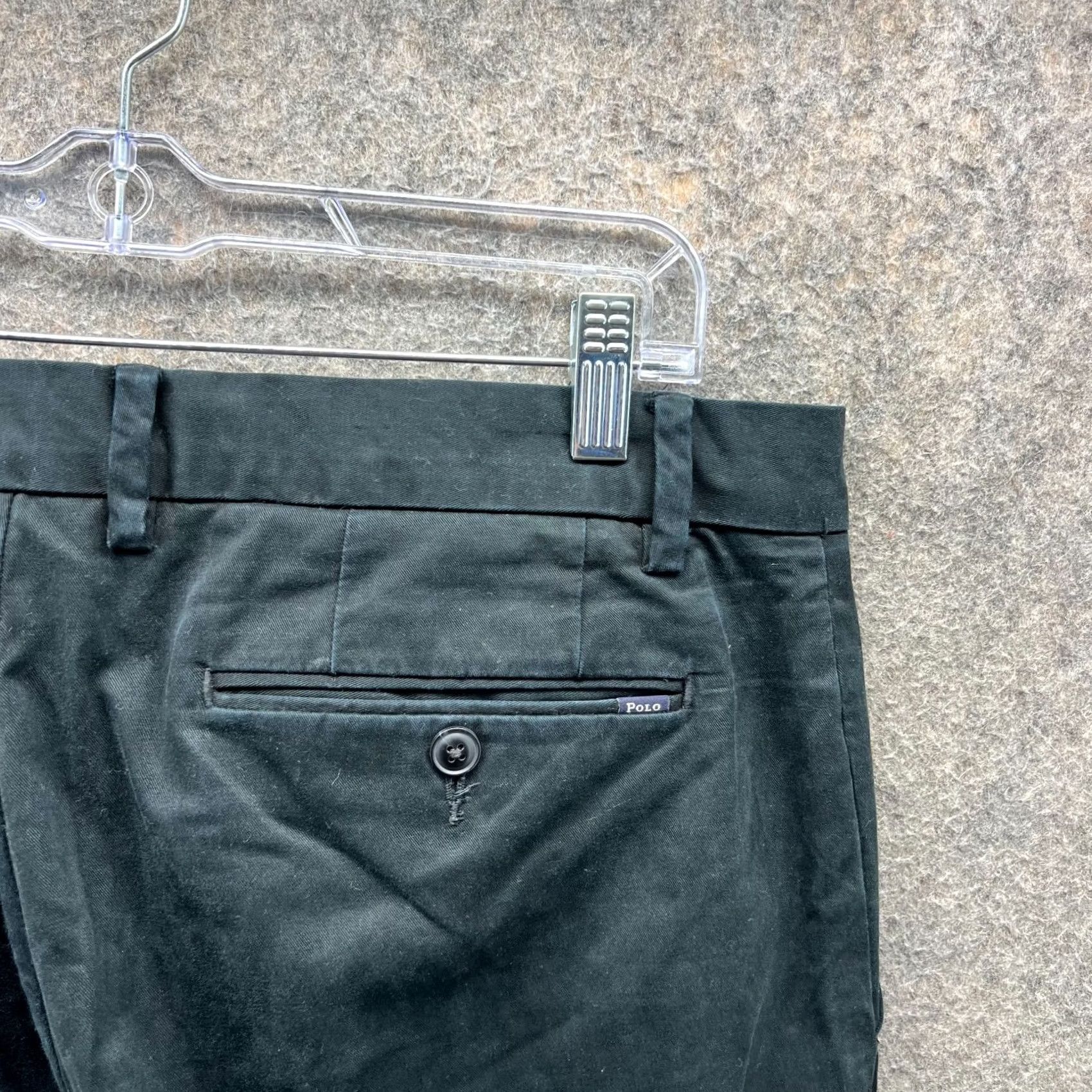 Polo Ralph Lauren Vintage Polo Ralph Lauren Pants Mens 34x32 Black Chino Flat Front Stretch Slim Canvas Size US 34 / EU 50 - 7 Thumbnail