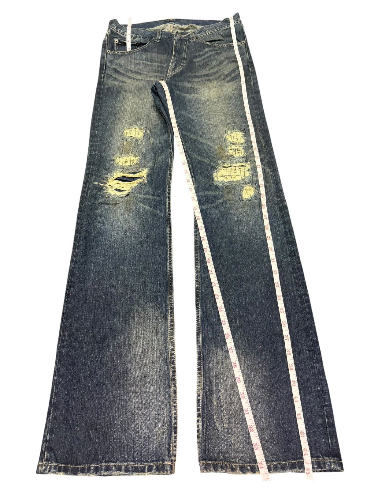 PPFM Vintage Japanese Ppfm Mud Wash Distress Flare Jeans Size US 30 / EU 46 - 7 Thumbnail