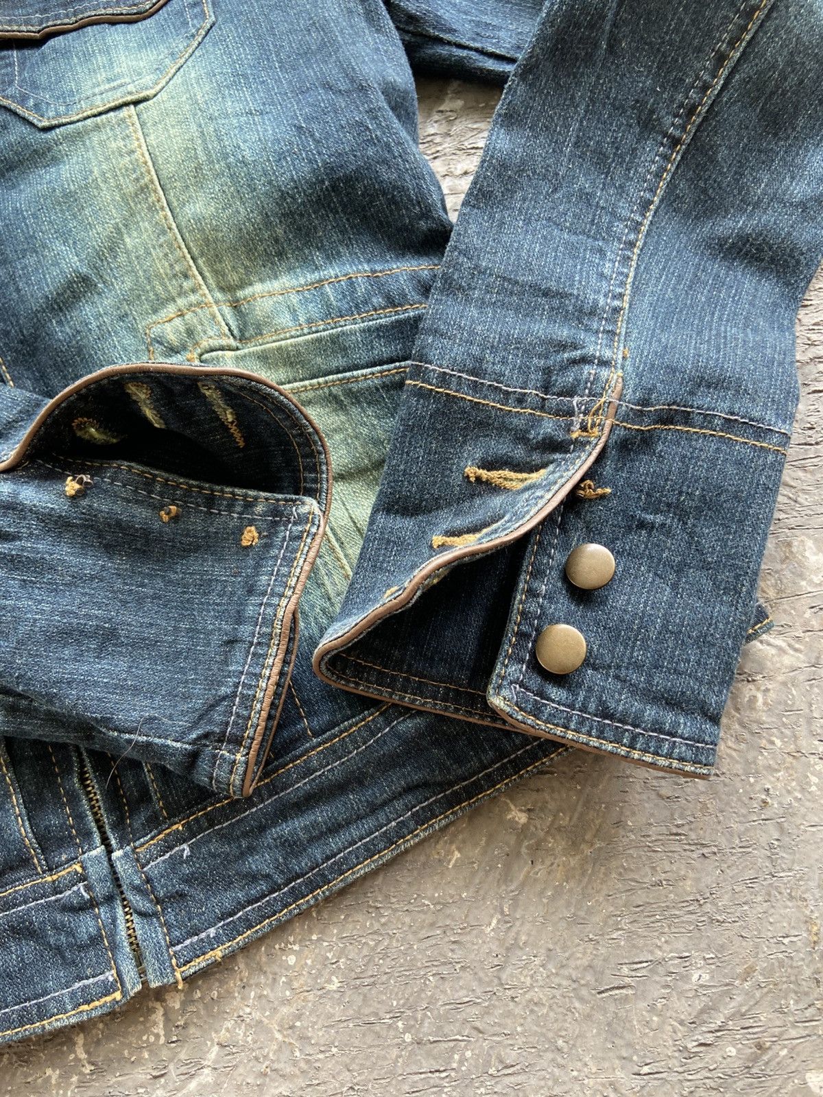 JACKROSE 2000s Papiral - Vkei Style Mud Wash Denim Jacket Size M / US 6-8 / IT 42-44 - 10 Thumbnail