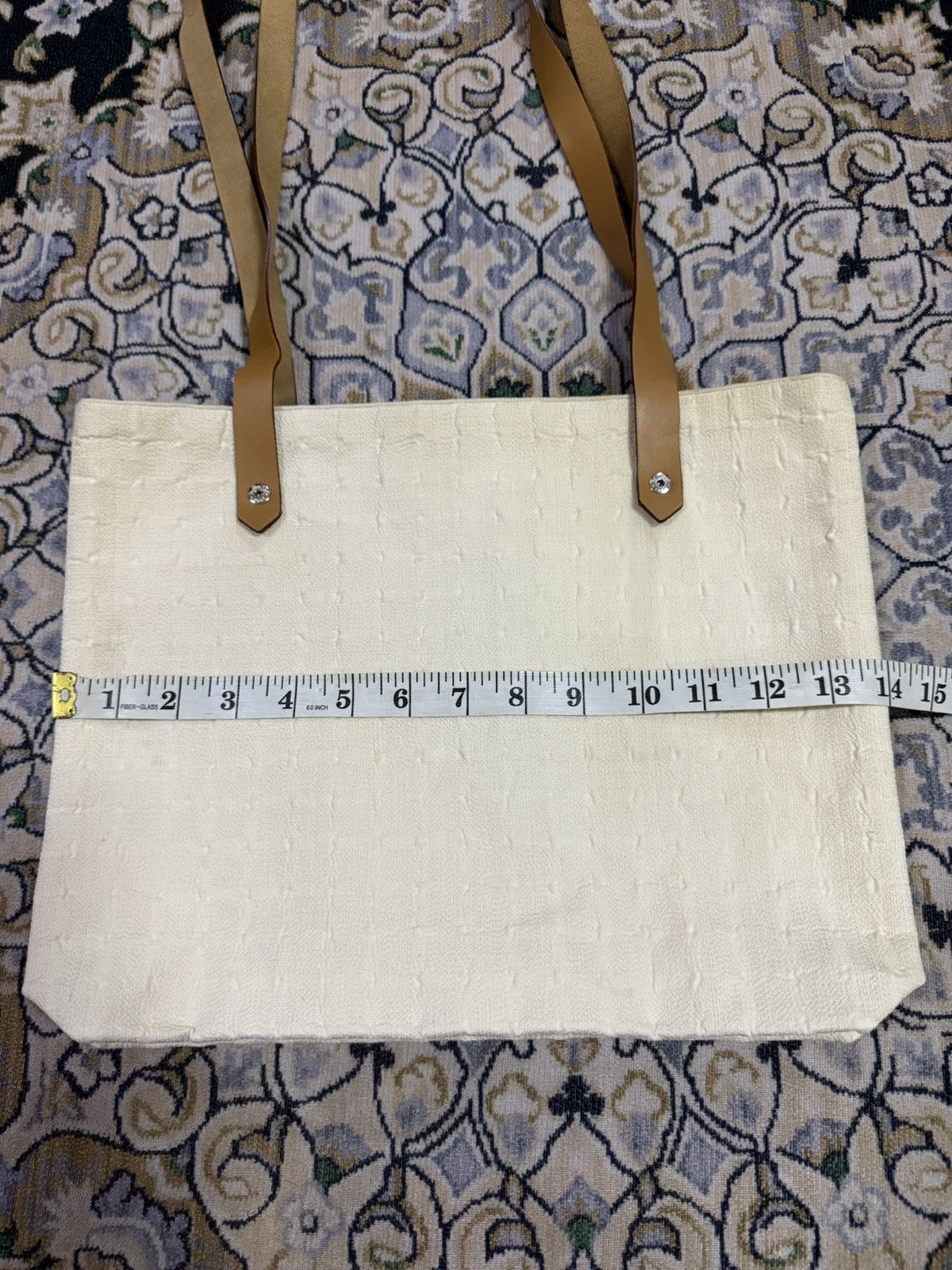 Hermes Hermès Ahmedabad white cotton with tan leather Size ONE SIZE - 8 Thumbnail