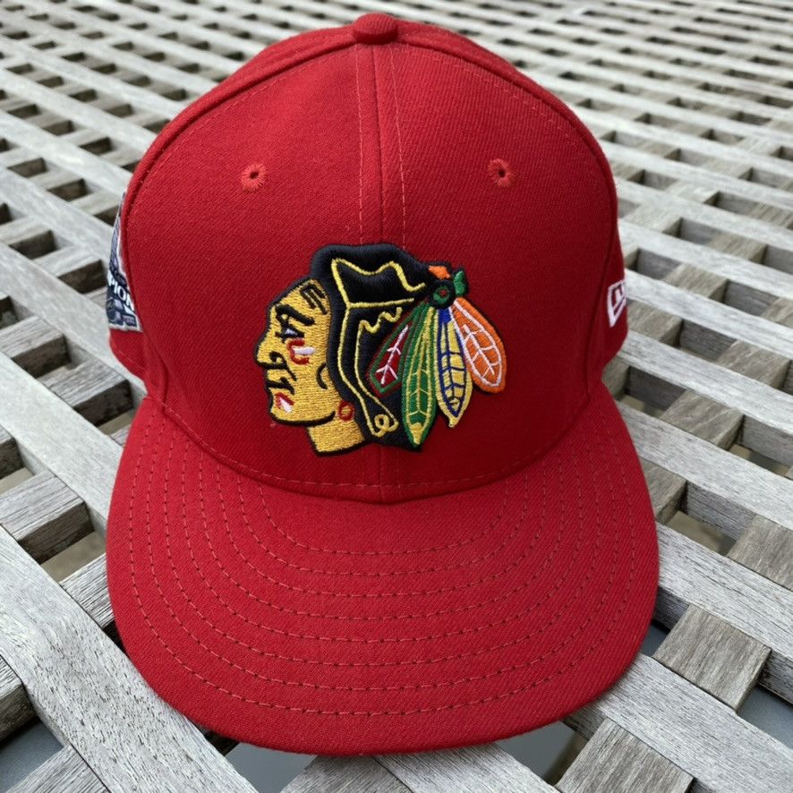 New Era Chicago Blackhawks Stanley Cup Patch New Era Hat 7 3/8 Size ONE SIZE - 2 Thumbnail