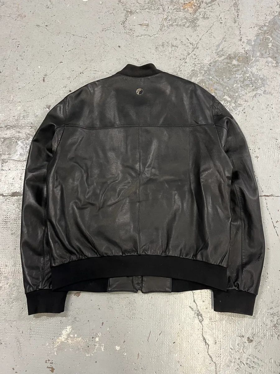 Versace 2000s Versace Black Leather Bomber Jacket Size US M / EU 48-50 / 2 - 7 Thumbnail